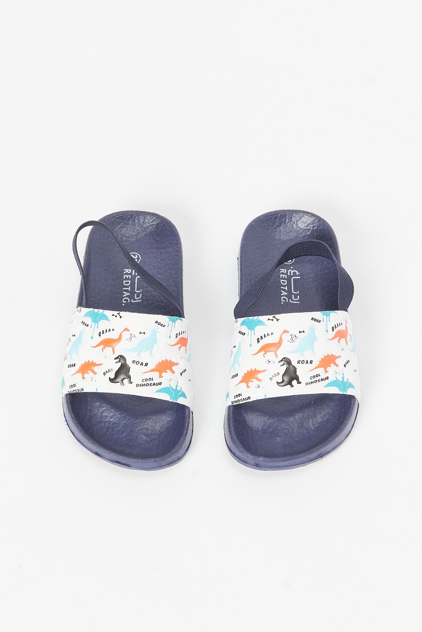 Redtag-Blue-Dinosaur-Print-Slide-With-Blackstrap-BOY-Flip-Flops,-Category:Shoes,-CHR,-Colour:Blue,-Deals:New-In,-Filter:Boys-Footwear-(3-to-5-Yrs),-New-In-BOY-FOO,-Non-Sale,-S23B,-Section:Boys-(0-to-14Yrs)-Boys-3 to 5 Years
