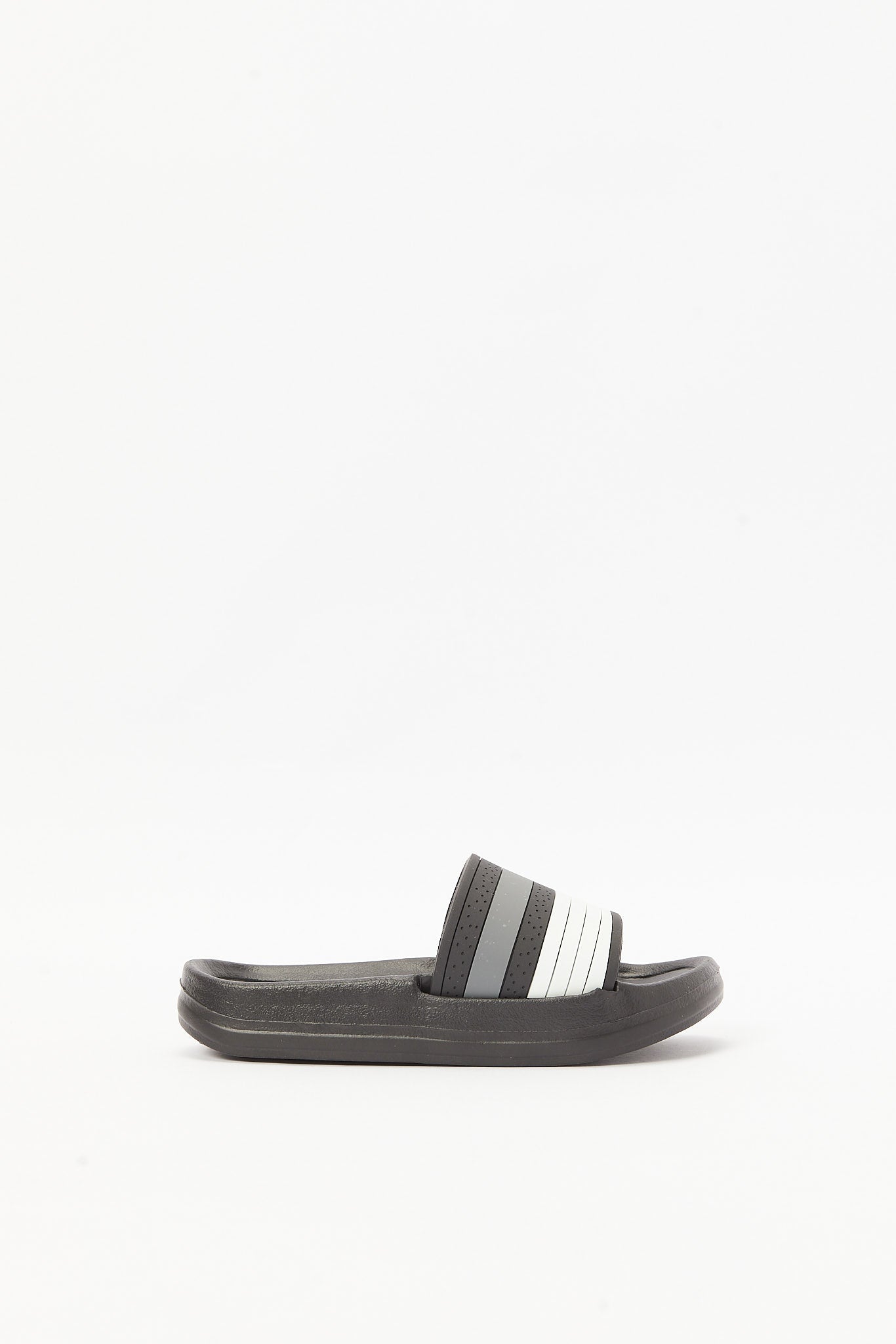 Redtag-Black-Stripe-Embossed-Slide-BOY-Flip-Flops,-Category:Shoes,-Colour:Black,-Deals:New-In,-Filter:Boys-Footwear-(3-to-5-Yrs),-N/A,-New-In-BOY-FOO,-Non-Sale,-S23B,-Section:Boys-(0-to-14Yrs)-Boys-3 to 5 Years