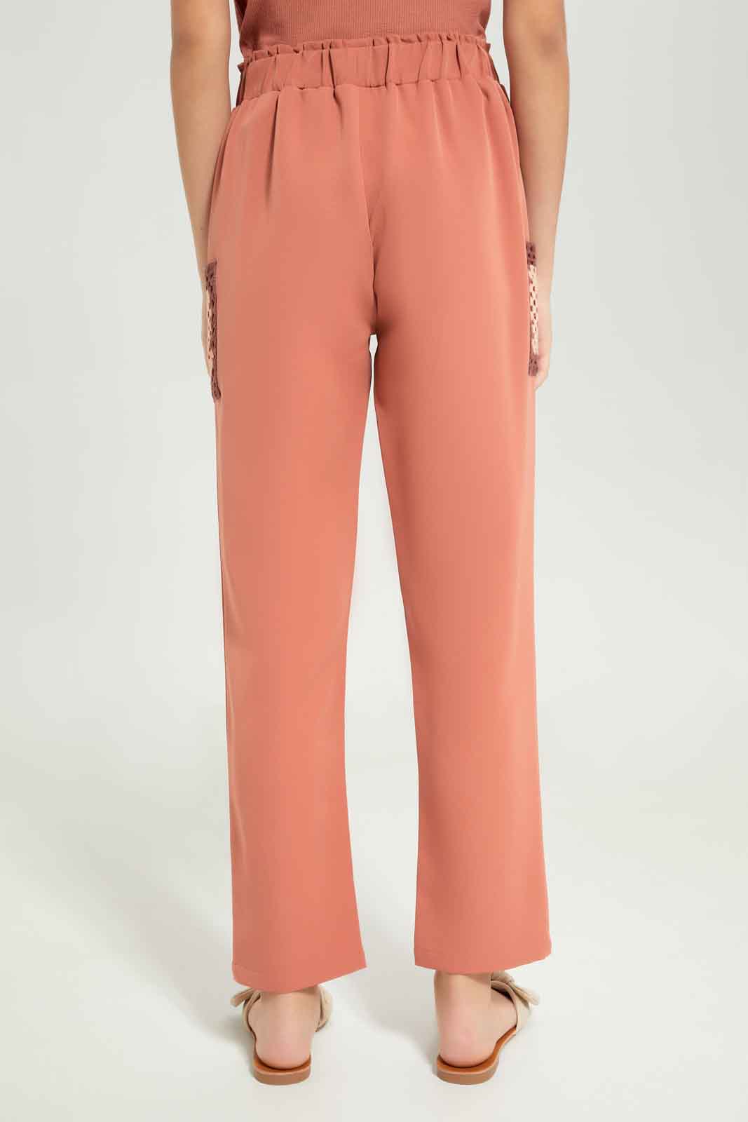 Redtag-Girls-Rust-Harem-Pants-Category:Trousers,-Colour:Orange,-Deals:New-In,-Dept:Girls,-Filter:Senior-Girls-(8-to-14-Yrs),-GSR-Trousers,-New-In-GSR-APL,-Non-Sale,-S23B,-Section:Girls-(0-to-14Yrs)-Senior-Girls-9 to 14 Years