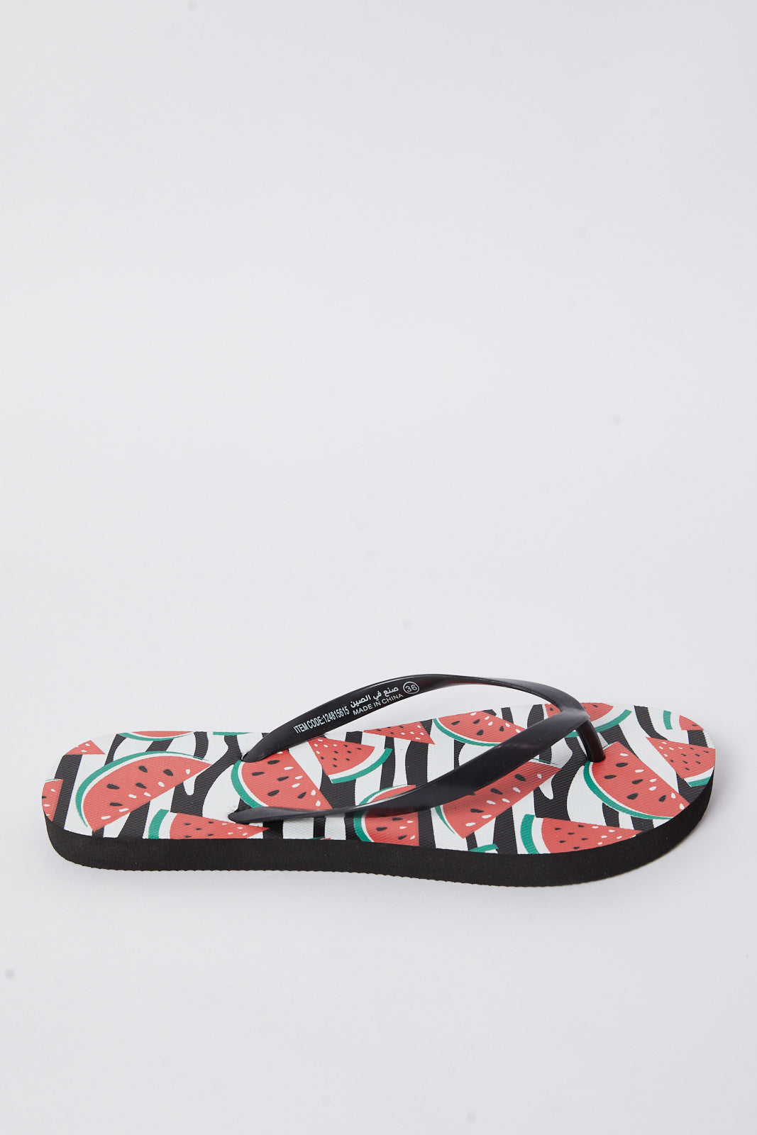 Redtag-Black-Watermelon-Print-Flip-Flop-Category:Shoes,-Colour:Black,-Deals:New-In,-Filter:Women's-Footwear,-N/A,-New-In-Women-FOO,-Non-Sale,-S23B,-Section:Women,-Women-Flip-Flops-Women's-