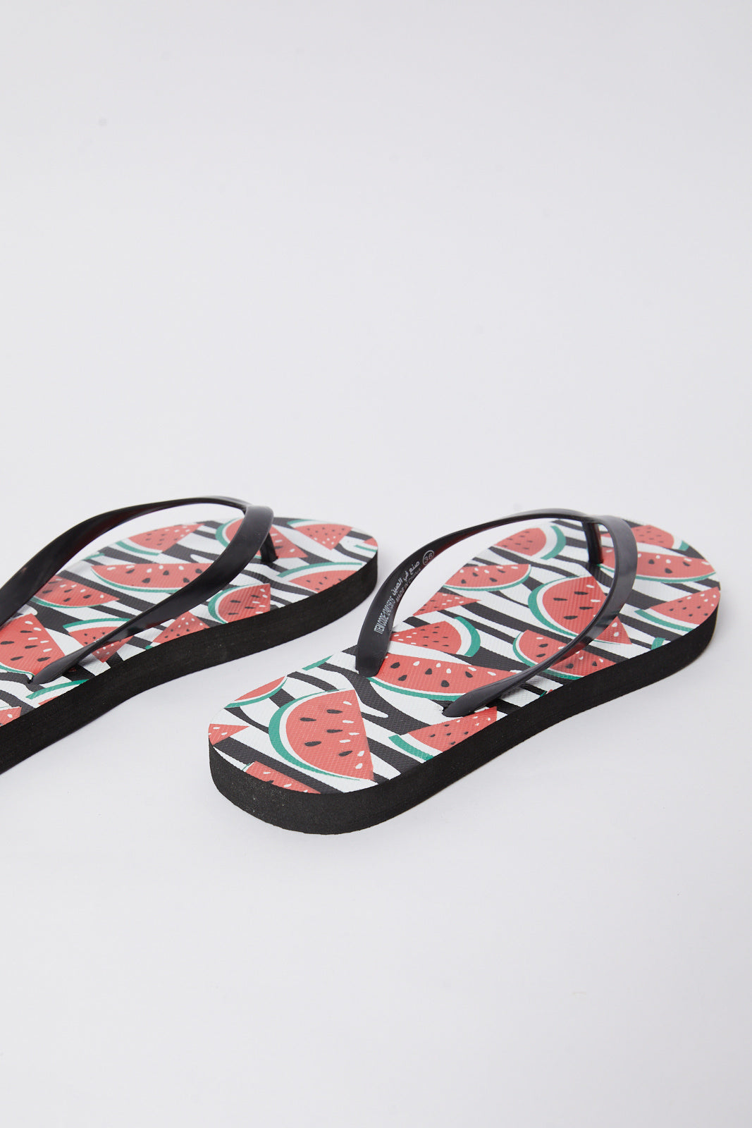 Redtag-Black-Watermelon-Print-Flip-Flop-Category:Shoes,-Colour:Black,-Deals:New-In,-Filter:Women's-Footwear,-N/A,-New-In-Women-FOO,-Non-Sale,-S23B,-Section:Women,-Women-Flip-Flops-Women's-