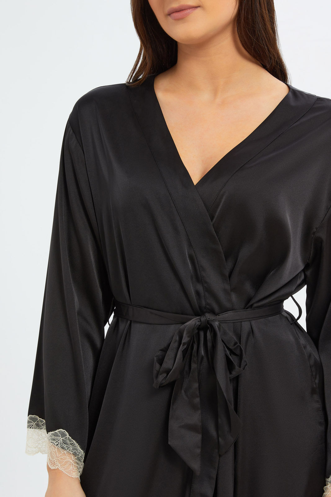 Redtag-Women-Black-Essential-Robe-Category:Chemises,-Colour:Black,-Deals:New-In,-Dept:Ladieswear,-Filter:Women's-Clothing,-New-In-Women-APL,-Non-Sale,-S23B,-Section:Women,-Women-Chemises--