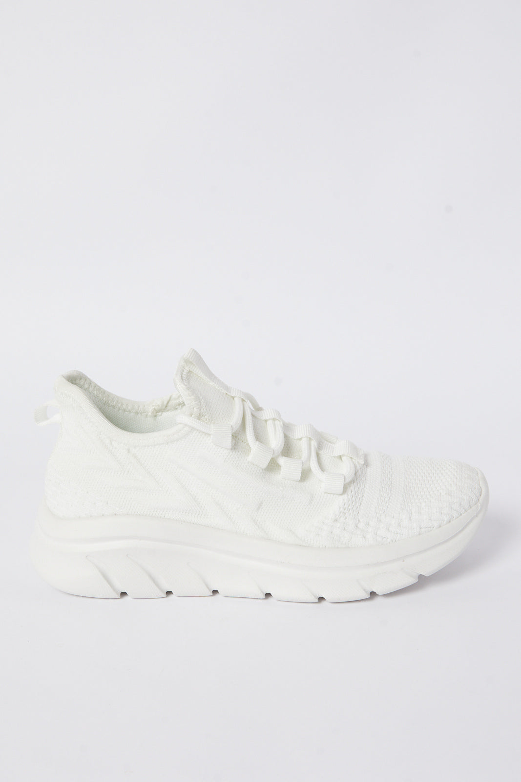 Redtag-White-Flyknit-Sneaker-Category:Shoes,-Colour:White,-Deals:New-In,-Filter:Women's-Footwear,-N/A,-New-In-Women-FOO,-Non-Sale,-S23B,-Section:Women,-Women-Trainers-Women's-