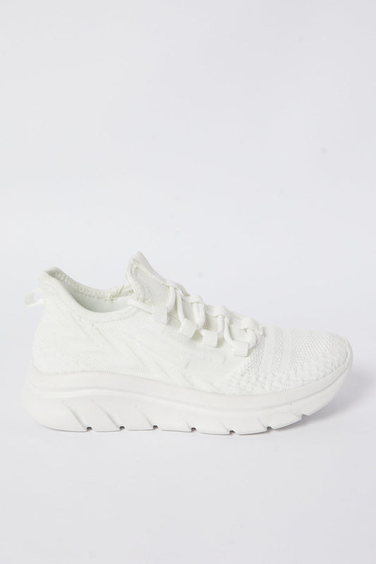 Redtag-White-Flyknit-Sneaker-Category:Shoes,-Colour:White,-Deals:New-In,-Filter:Women's-Footwear,-N/A,-New-In-Women-FOO,-Non-Sale,-S23B,-Section:Women,-Women-Trainers-Women's-