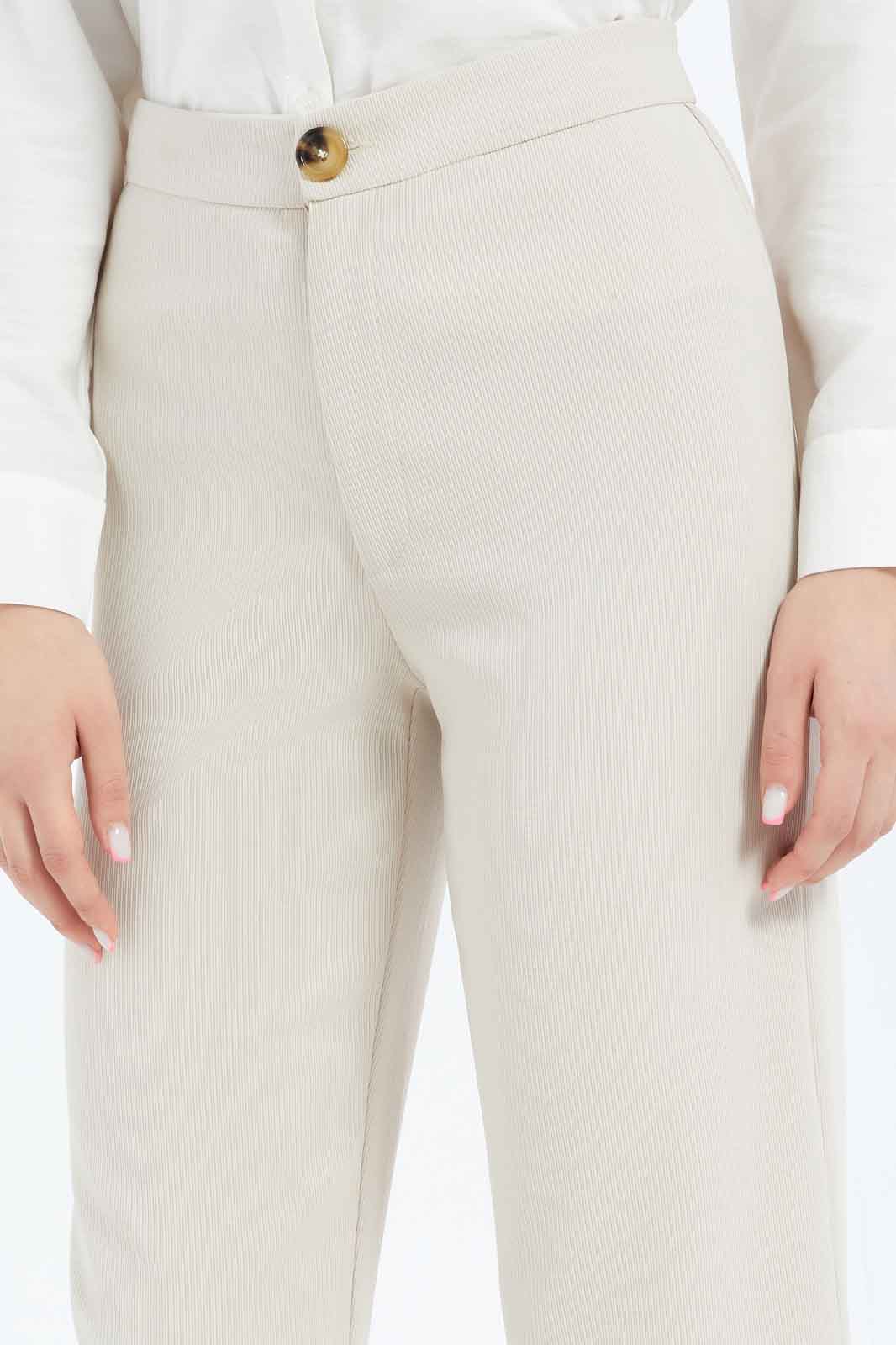 Redtag-Women-Beige-Ribbed-Trouser-Category:Trousers,-Colour:Beige,-Deals:New-In,-Dept:Ladieswear,-Filter:Women's-Clothing,-LMC,-New-In-Women-APL,-Non-Sale,-S23B,-Section:Women,-Women-Trousers--
