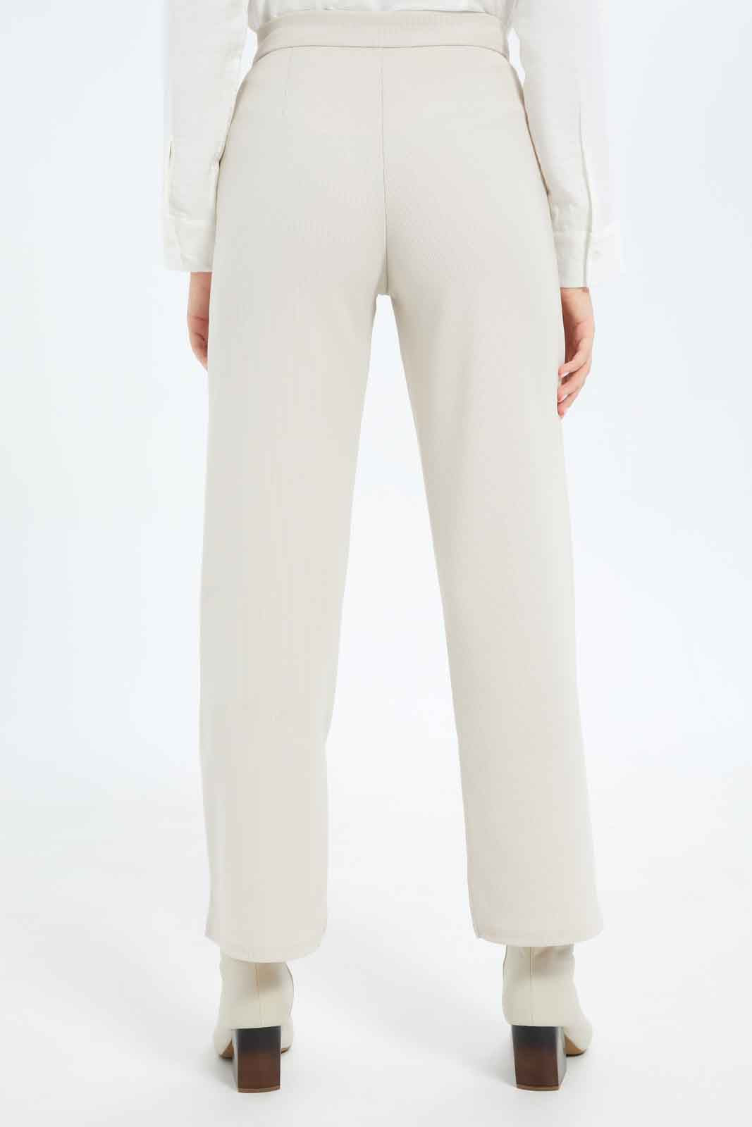 Redtag-Women-Beige-Ribbed-Trouser-Category:Trousers,-Colour:Beige,-Deals:New-In,-Dept:Ladieswear,-Filter:Women's-Clothing,-LMC,-New-In-Women-APL,-Non-Sale,-S23B,-Section:Women,-Women-Trousers--