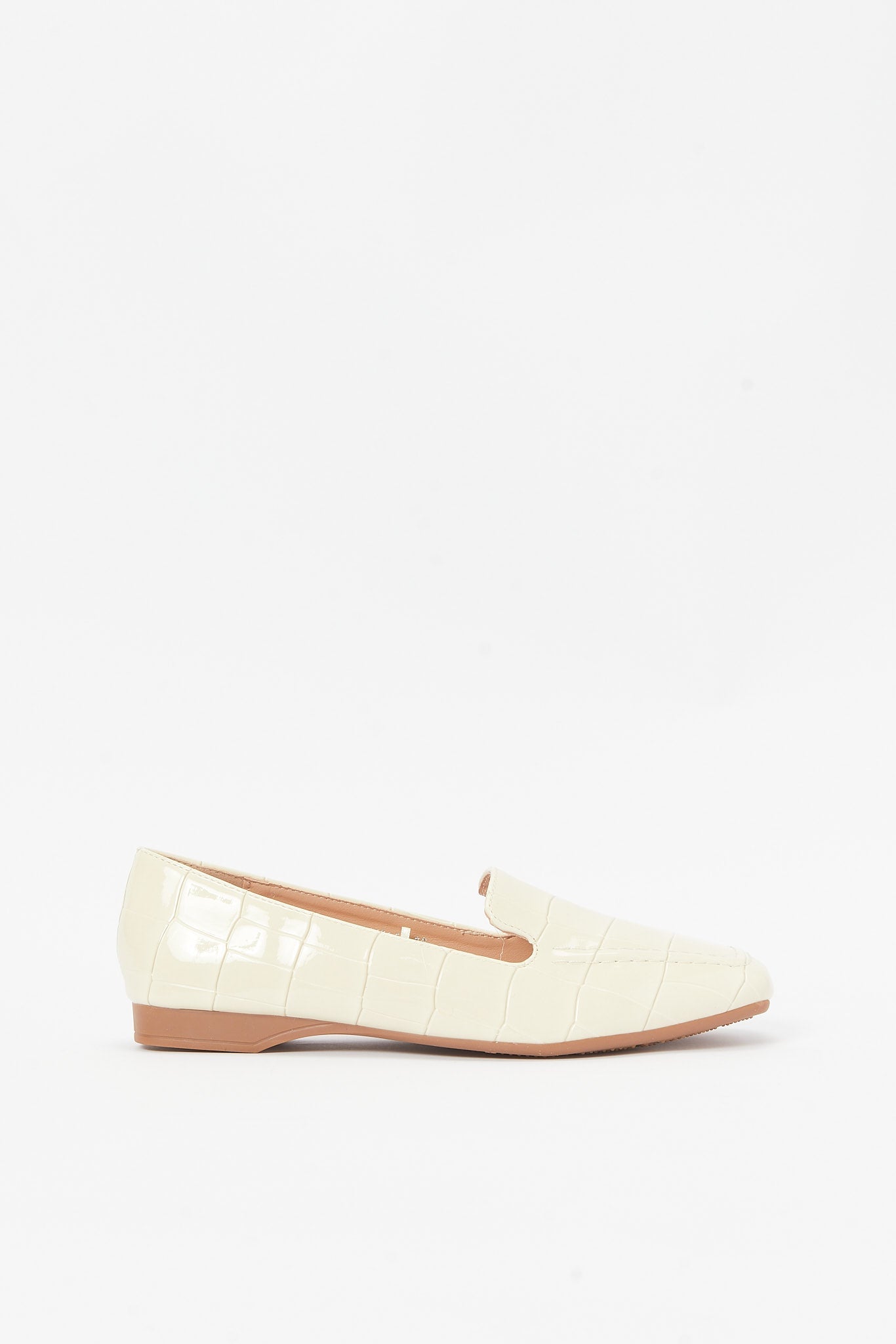 Redtag-Ivory-Croc-Patent-Loafer-Category:Shoes,-Colour:Ivory,-Deals:New-In,-Filter:Women's-Footwear,-N/A,-New-In-Women-FOO,-Non-Sale,-S23B,-Section:Women,-Women-Shoes-Women's-