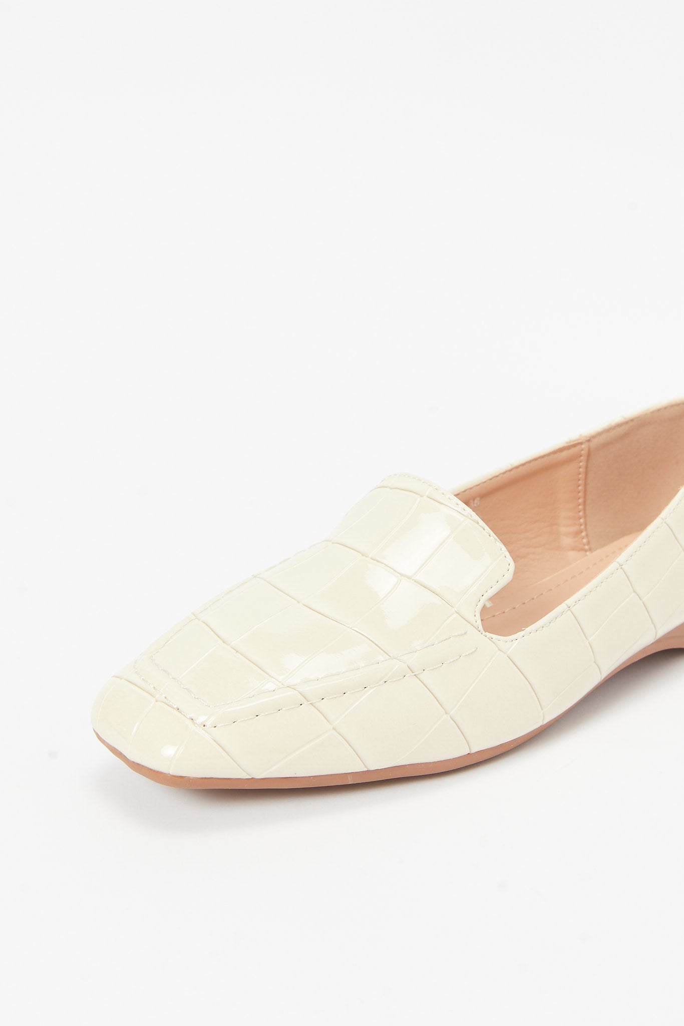 Redtag-Ivory-Croc-Patent-Loafer-Category:Shoes,-Colour:Ivory,-Deals:New-In,-Filter:Women's-Footwear,-N/A,-New-In-Women-FOO,-Non-Sale,-S23B,-Section:Women,-Women-Shoes-Women's-