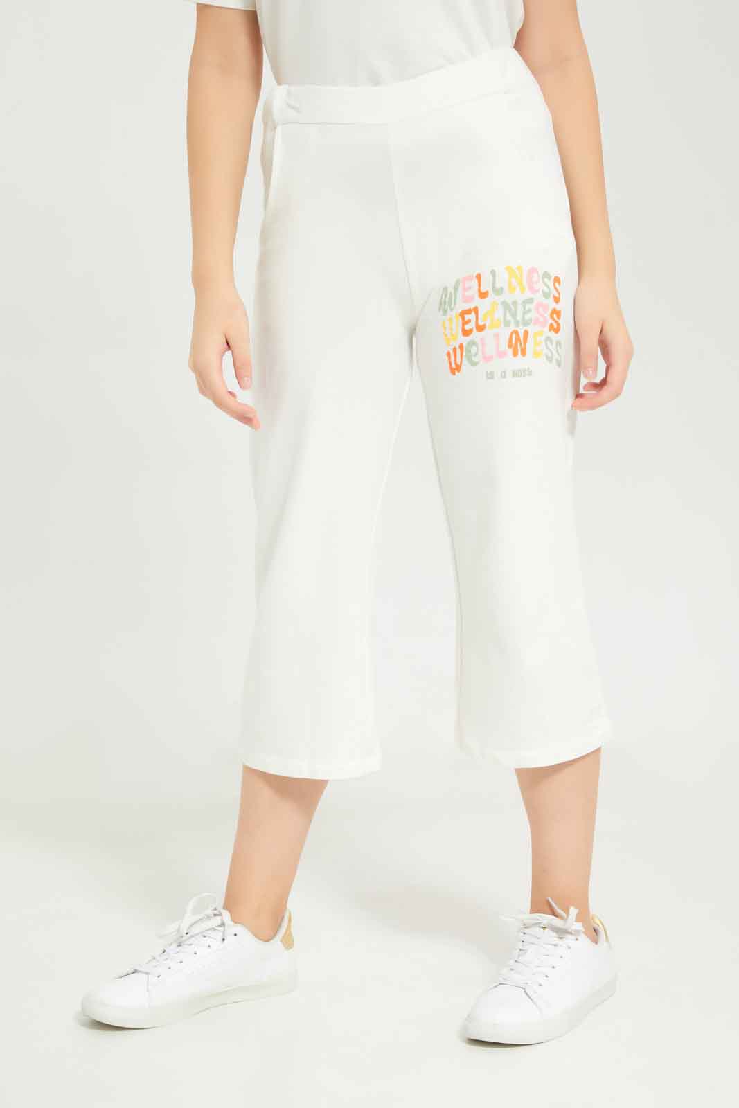 Redtag-Girls-White-Cullottes-Category:Joggers,-Colour:White,-Deals:New-In,-Dept:Girls,-Filter:Senior-Girls-(8-to-14-Yrs),-GSR-Joggers,-New-In-GSR-APL,-Non-Sale,-S23B,-Section:Girls-(0-to-14Yrs)-Senior-Girls-9 to 14 Years