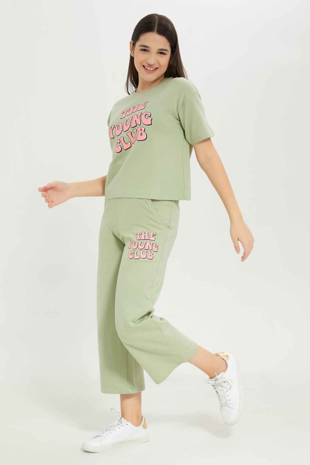 Redtag-Girls-Sage-Cullottes-Category:Joggers,-Colour:Green,-Deals:New-In,-Dept:Girls,-Filter:Senior-Girls-(8-to-14-Yrs),-GSR-Joggers,-New-In-GSR-APL,-Non-Sale,-S23B,-Section:Girls-(0-to-14Yrs)-Senior-Girls-9 to 14 Years