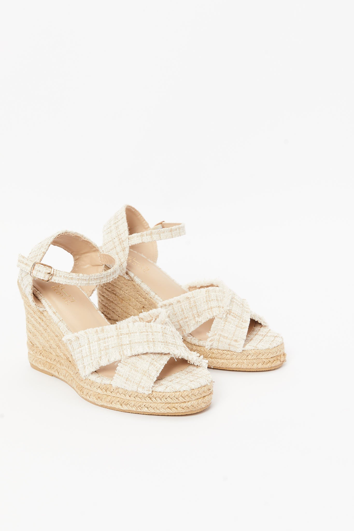 Redtag-Ivory-Tweed-Espadrille-Category:Shoes,-Colour:Ivory,-Deals:New-In,-Filter:Women's-Footwear,-LEC-Sandals,-N/A,-New-In-Women-FOO,-Non-Sale,-S23B,-Section:Women-Women's-
