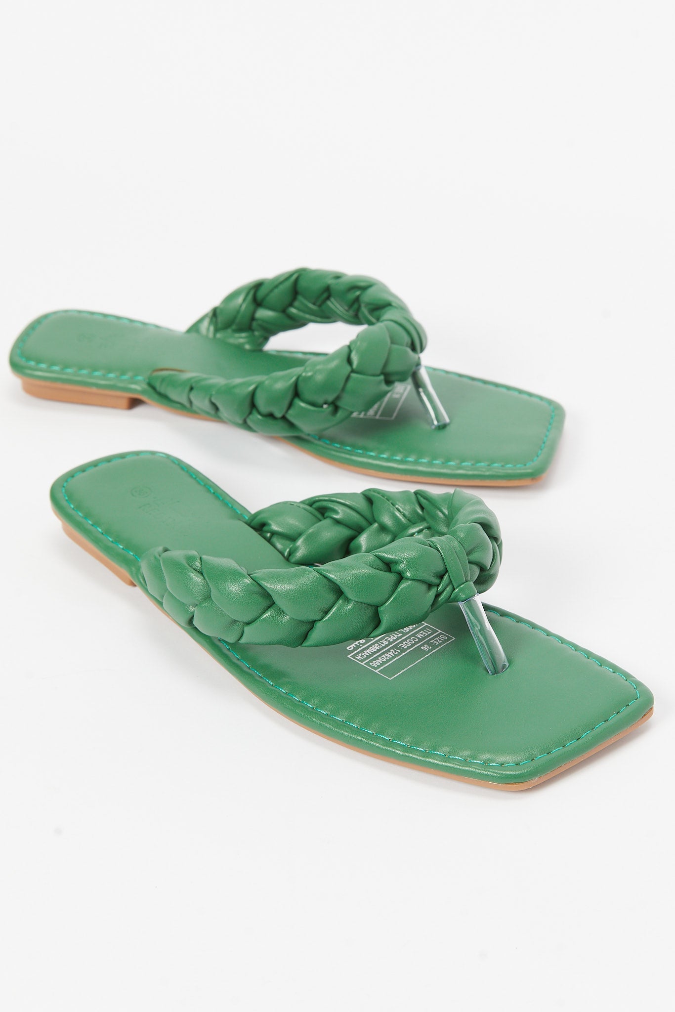 Redtag-Green-Plait-Thong-Category:Shoes,-Colour:Green,-Deals:New-In,-Filter:Women's-Footwear,-LEC-Sandals,-N/A,-New-In-Women-FOO,-Non-Sale,-S23B,-Section:Women-Women's-