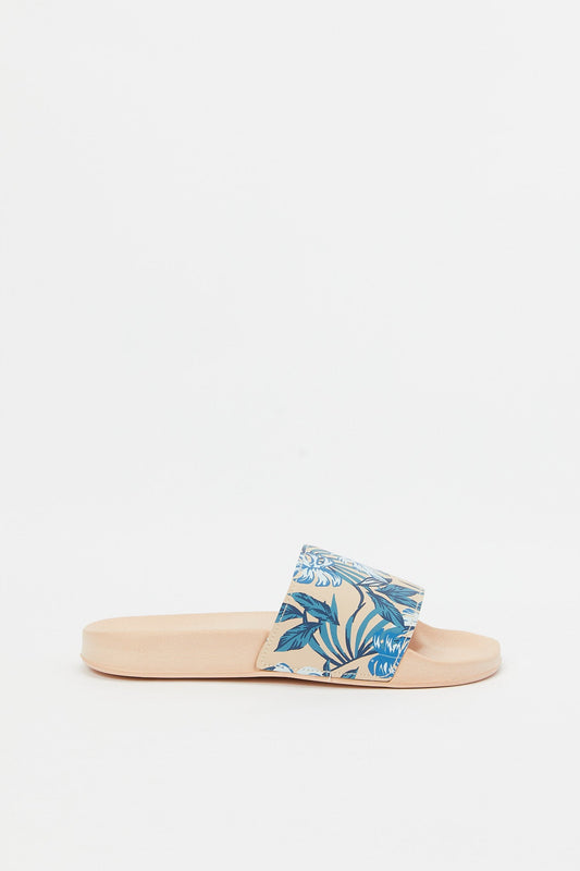 Redtag-Ivory-And-Blue-Floral-Print-Slide-Category:Shoes,-Colour:Ivory,-Deals:New-In,-Filter:Women's-Footwear,-H1:FOO,-H2:LAD,-H3:SAF,-H4:FLF,-N/A,-New-In-Women-FOO,-Non-Sale,-S23B,-Season:S23B,-Section:Women,-Women-Flip-Flops-Women's-