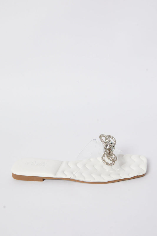 Redtag-White-Diamante-Trim-Mule-Category:Shoes,-Colour:White,-Deals:New-In,-Filter:Women's-Footwear,-LEC-Sandals,-N/A,-New-In-Women-FOO,-Non-Sale,-S23B,-Section:Women-Women's-