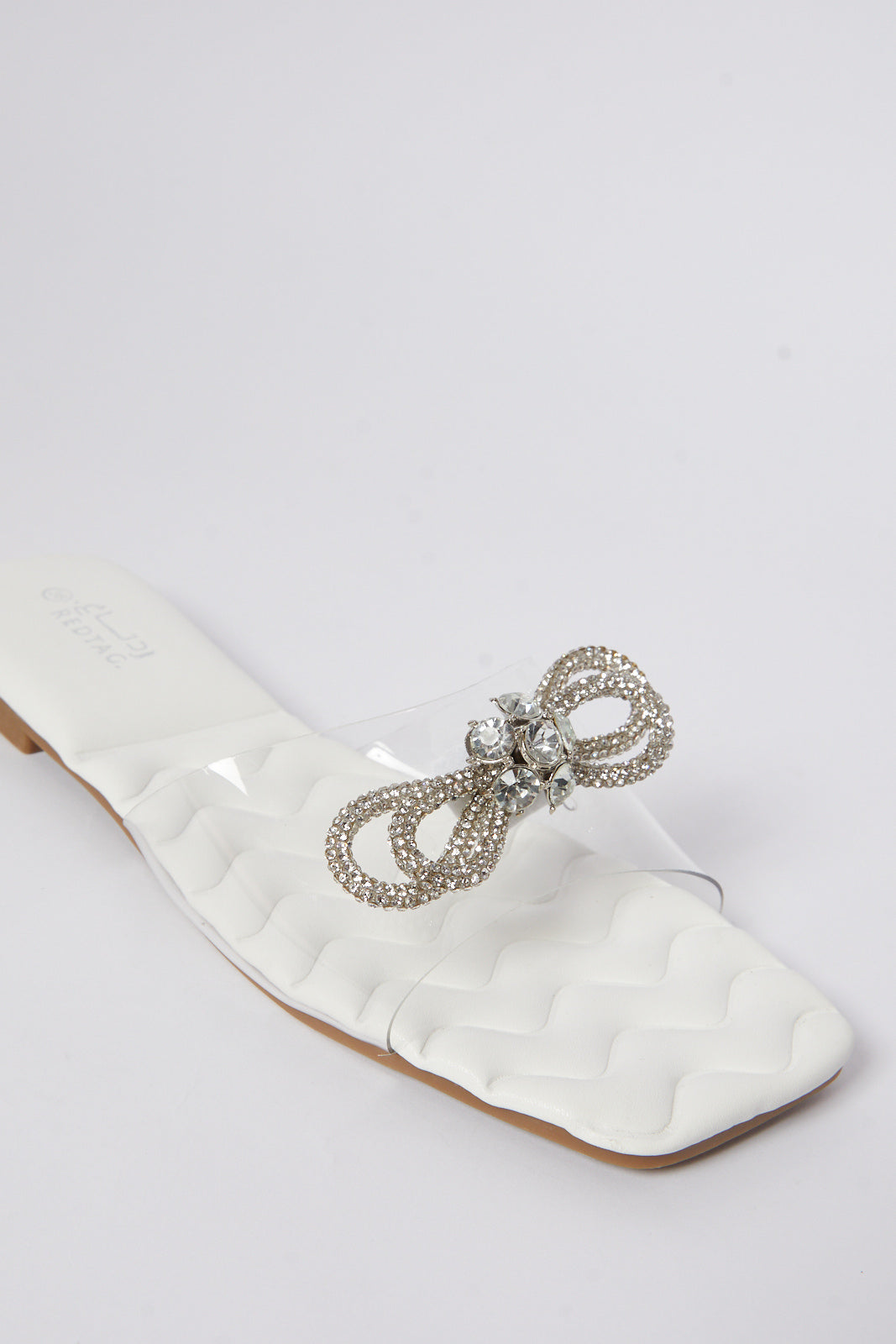 Redtag-White-Diamante-Trim-Mule-Category:Shoes,-Colour:White,-Deals:New-In,-Filter:Women's-Footwear,-LEC-Sandals,-N/A,-New-In-Women-FOO,-Non-Sale,-S23B,-Section:Women-Women's-