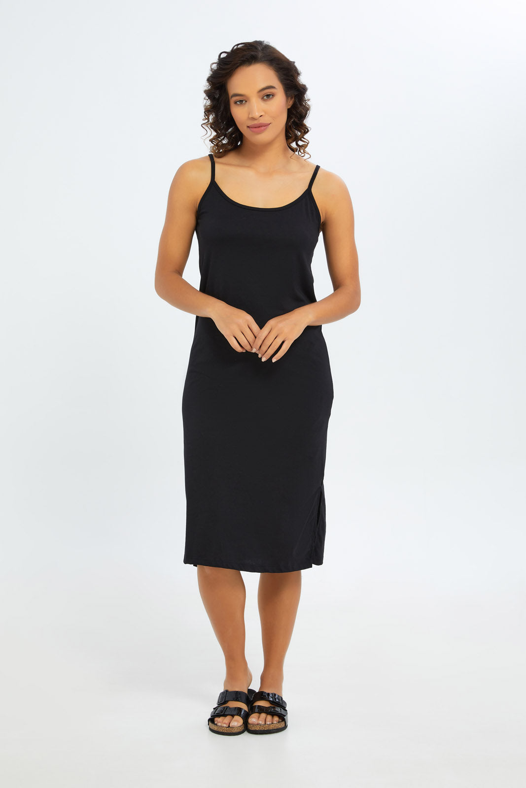 Redtag-Women-Black-Long-Sleeveless-Vest-Category:T-Shirts,-Colour:Black,-Deals:2-FOR-89,-Deals:2-FOR-90,-Deals:New-In,-Dept:Ladieswear,-Filter:Women's-Clothing,-H1:LWR,-H2:LAD,-H3:SPW,-H4:ATS,-New-In-Women-APL,-Non-Sale,-S23A,-Season:S23A,-Section:Women,-Women-T-Shirts-Women's-