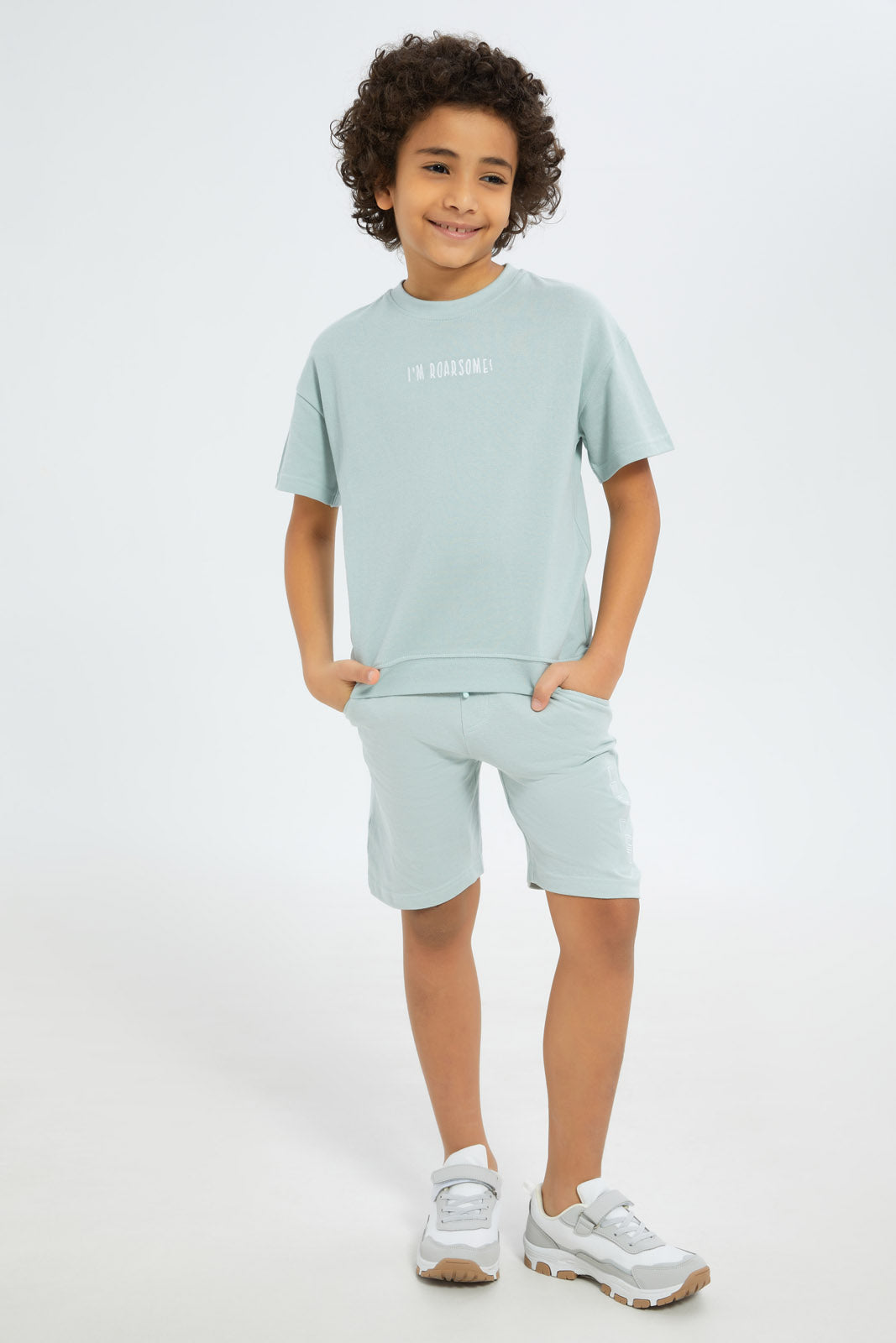 Redtag-Boys-Mint-Pique-Shorts-BOY-Shorts,-Category:Shorts,-Colour:Mint,-Deals:New-In,-Dept:Boys,-Filter:Boys-(2-to-8-Yrs),-New-In-BOY-APL,-Non-Sale,-S23B,-Section:Boys-(0-to-14Yrs),-TBL-Boys-2 to 8 Years