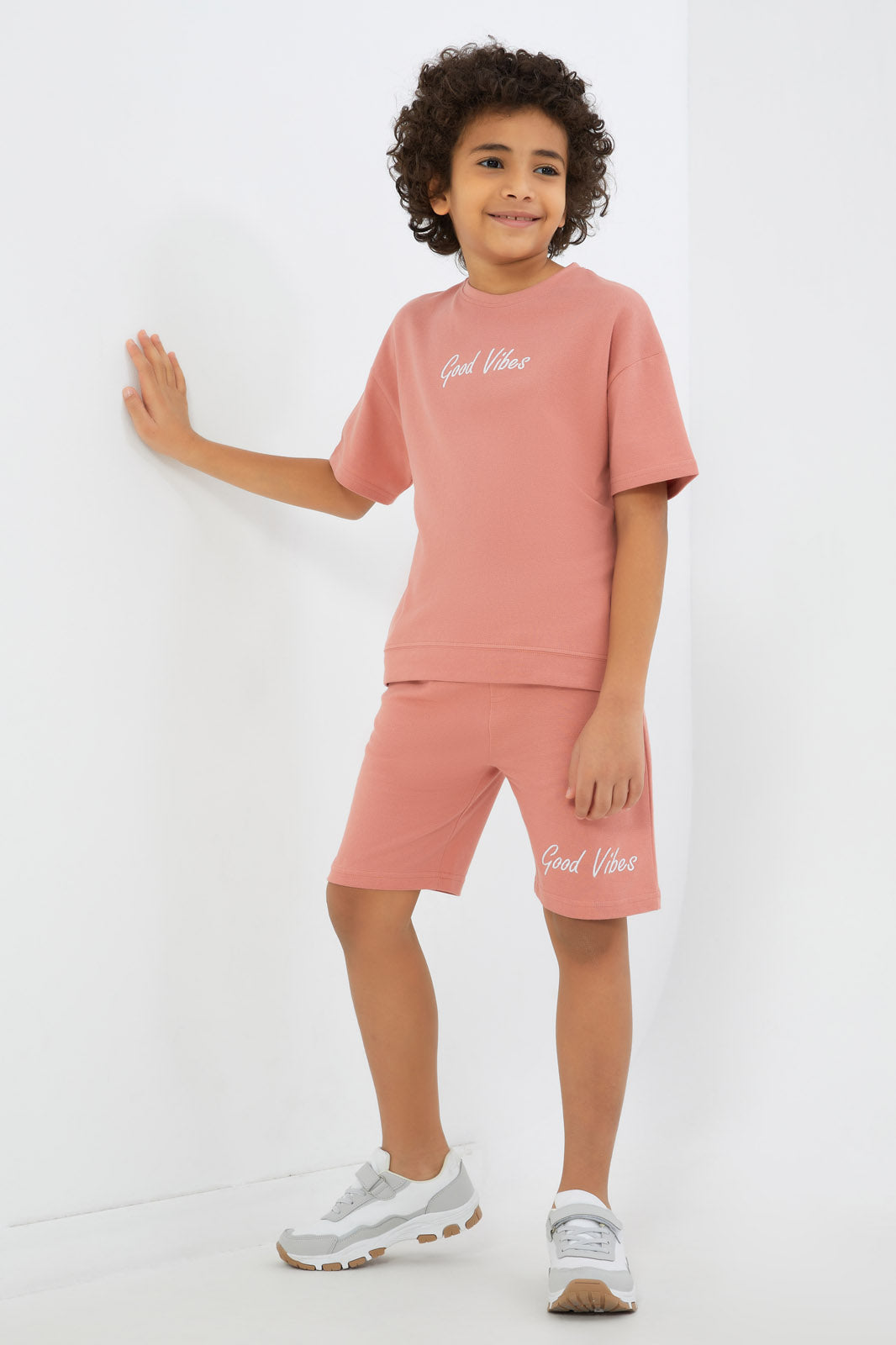 Redtag-Boys-Pale-Pink-Pique-Shorts-BOY-Shorts,-Category:Shorts,-Colour:Apricot,-Deals:New-In,-Dept:Boys,-Filter:Boys-(2-to-8-Yrs),-New-In-BOY-APL,-Non-Sale,-S23B,-Section:Boys-(0-to-14Yrs),-TBL-Boys-2 to 8 Years