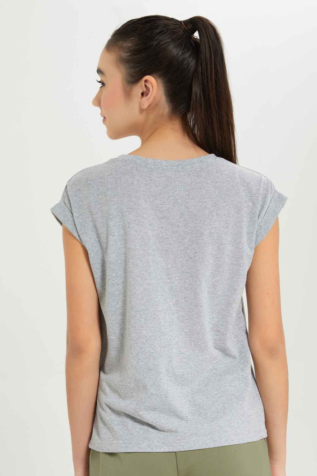 Redtag-Girls-Grey-Melange-S/S-Solid-T-Shirt-W/-Pocket-Category:T-Shirts,-Colour:Grey,-Deals:New-In,-Dept:Girls,-Filter:Senior-Girls-(8-to-14-Yrs),-GSR-T-Shirts,-New-In-GSR-APL,-Non-Sale,-S23B,-Section:Girls-(0-to-14Yrs),-TBL-Senior-Girls-9 to 14 Years