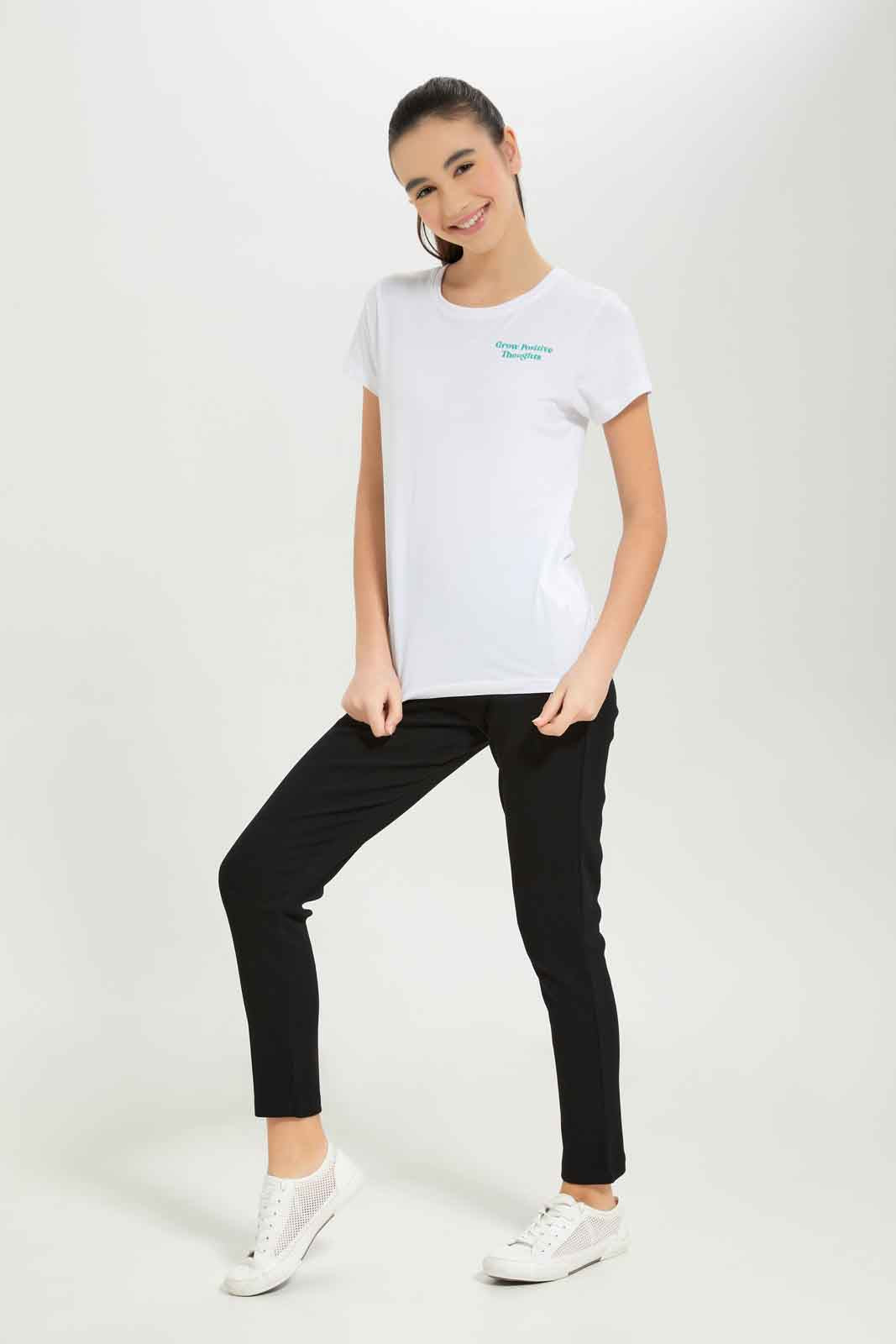 Redtag-Girls-White-S/S-Graphic-T-Shirt-Category:T-Shirts,-Colour:White,-Deals:New-In,-Dept:Girls,-Filter:Senior-Girls-(8-to-14-Yrs),-GSR-T-Shirts,-New-In-GSR-APL,-Non-Sale,-S23B,-Section:Girls-(0-to-14Yrs),-TBL-Senior-Girls-9 to 14 Years