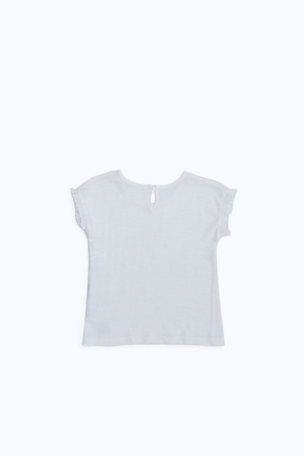 Redtag-Girls-White-Textured-T-Shirt-Category:T-Shirts,-Colour:White,-Deals:New-In,-Dept:Girls,-Filter:Infant-Girls-(3-to-24-Mths),-ING-T-Shirts,-New-In-ING-APL,-Non-Sale,-S23B,-Section:Girls-(0-to-14Yrs)-Infant-Girls-3 to 24 Months