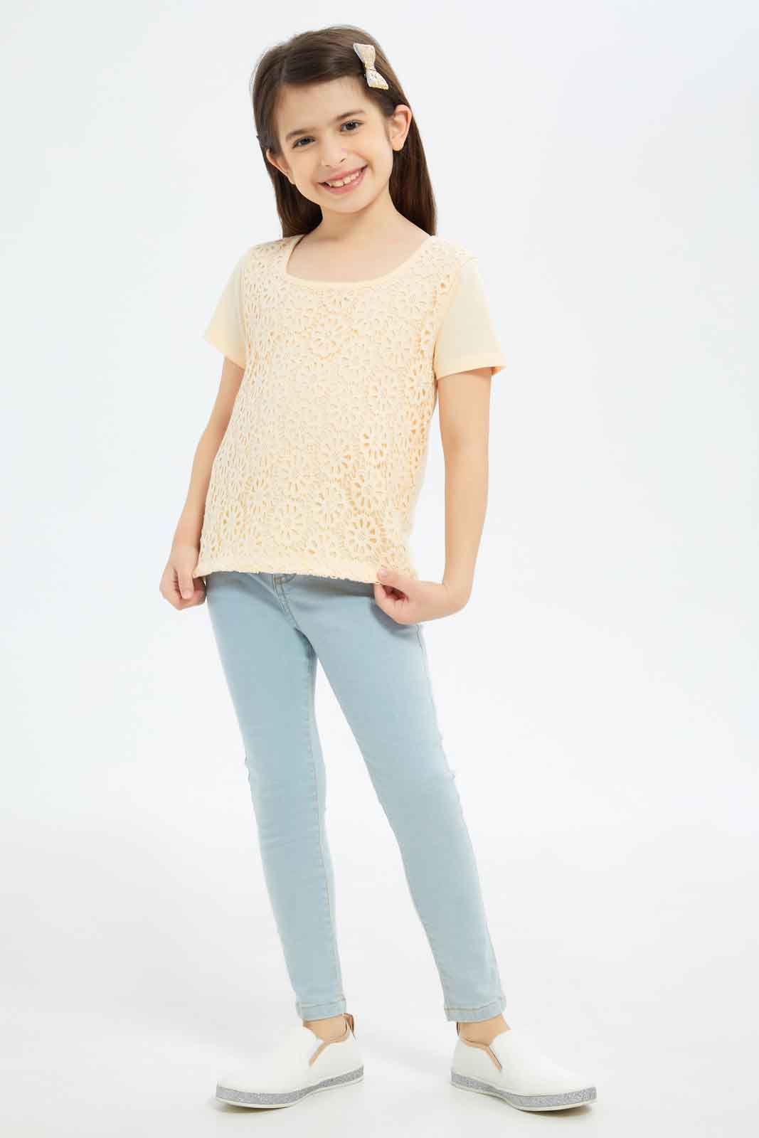 Redtag-Girls-Crotched-Blouse---Cream-Category:Blouses,-Colour:Cream,-Deals:New-In,-Dept:Girls,-Filter:Girls-(2-to-8-Yrs),-GIR-Blouses,-New-In-GIR-APL,-Non-Sale,-S23B,-Section:Girls-(0-to-14Yrs)--