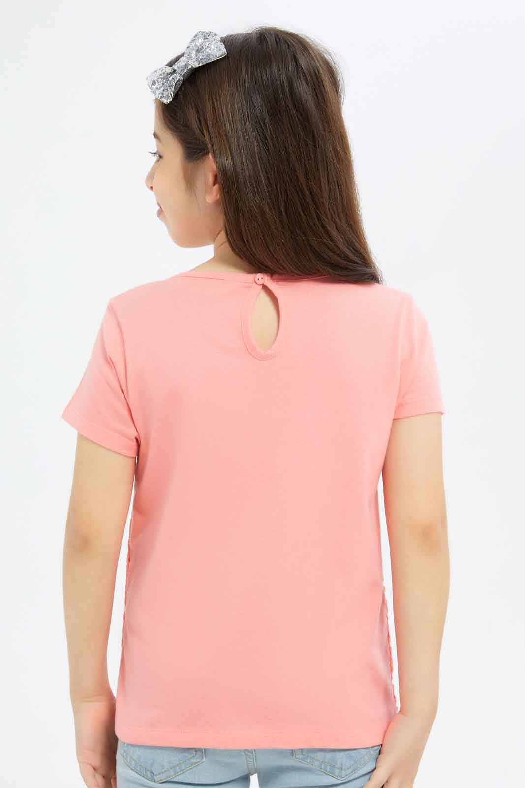 Redtag-Girls-Crotched-Blouse---Cream-&-Coral-Category:Blouses,-Colour:Apricot,-Deals:New-In,-Dept:Girls,-Filter:Girls-(2-to-8-Yrs),-GIR-Blouses,-New-In-GIR-APL,-Non-Sale,-S23B,-Section:Girls-(0-to-14Yrs)--