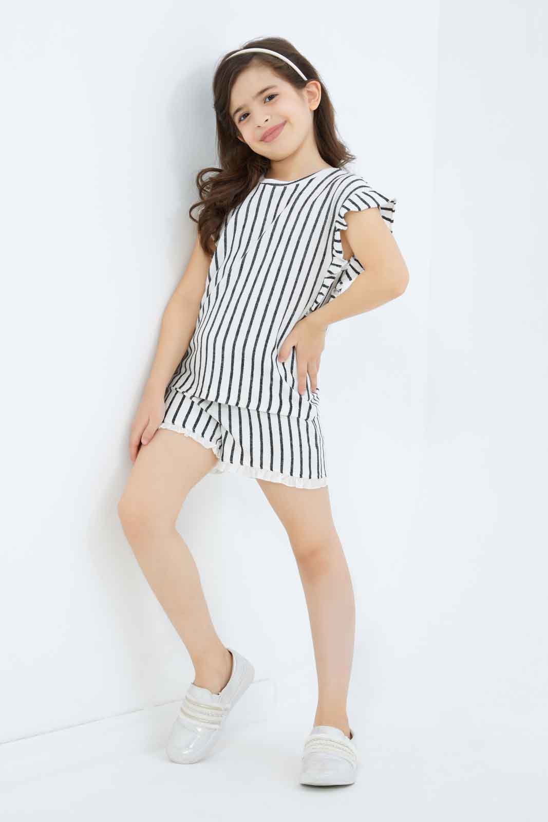 Redtag-Girls-Towelling-Stripe-Jersey-Top---Yellow-Category:Blouses,-Colour:Black,-Deals:New-In,-Dept:Girls,-Filter:Girls-(2-to-8-Yrs),-GIR-Blouses,-New-In-GIR-APL,-Non-Sale,-S23B,-Section:Girls-(0-to-14Yrs)-Girls-2 to 8 Years