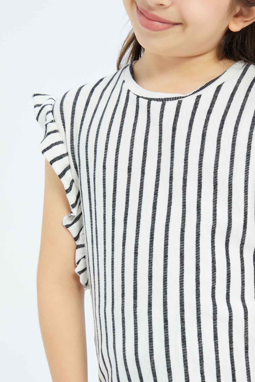 Redtag-Girls-Towelling-Stripe-Jersey-Top---Yellow-Category:Blouses,-Colour:Black,-Deals:New-In,-Dept:Girls,-Filter:Girls-(2-to-8-Yrs),-GIR-Blouses,-New-In-GIR-APL,-Non-Sale,-S23B,-Section:Girls-(0-to-14Yrs)-Girls-2 to 8 Years