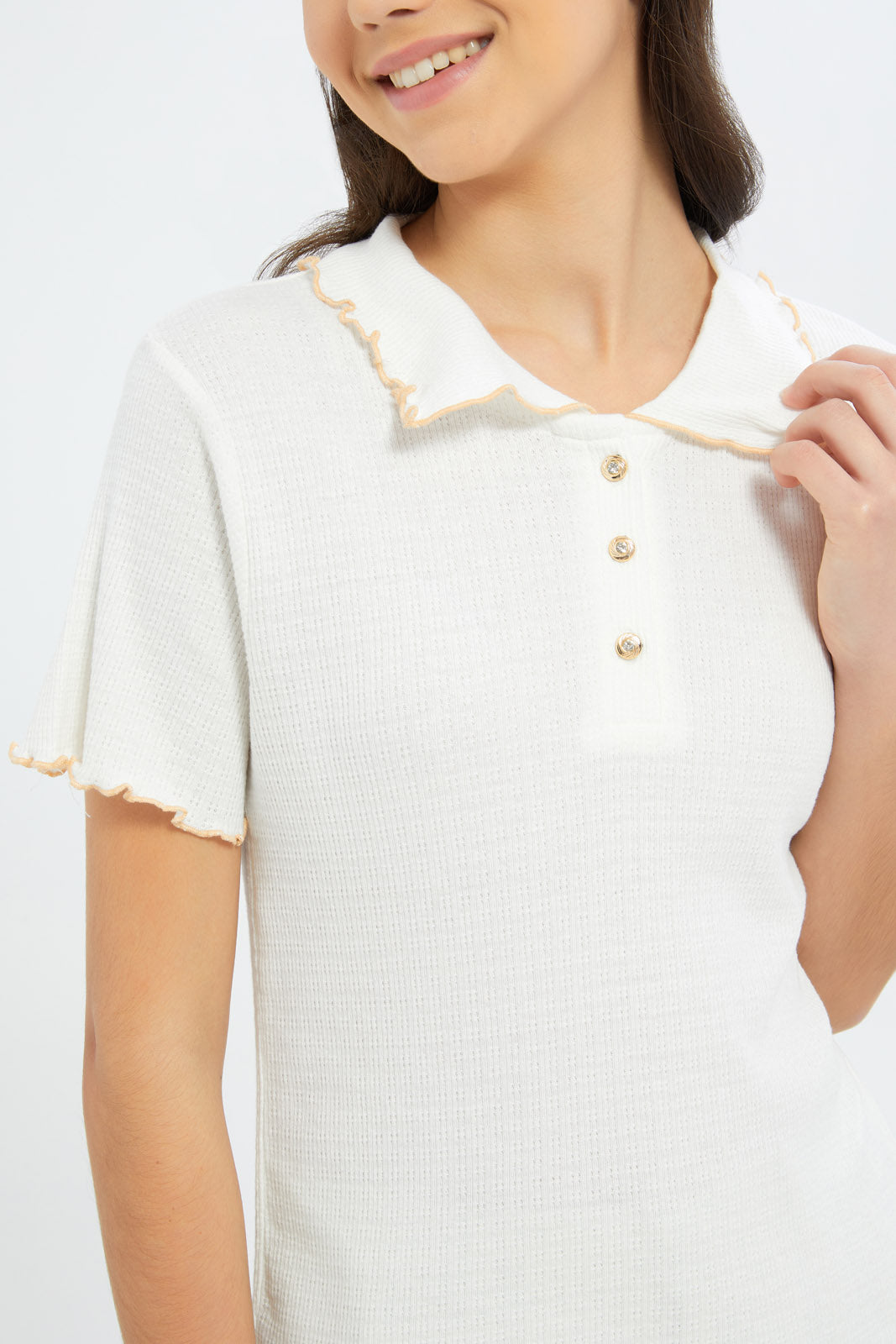 Redtag-Girls-White-Collared-Jacquard-Top-Category:Blouses,-Colour:White,-Deals:New-In,-Dept:Girls,-Filter:Senior-Girls-(8-to-14-Yrs),-GSR-Blouses,-H1:KWR,-H2:GSR,-H3:BLO,-H4:CBL,-New-In-GSR-APL,-Non-Sale,-S23B,-Season:S23B,-Section:Girls-(0-to-14Yrs)-Senior-Girls-9 to 14 Years