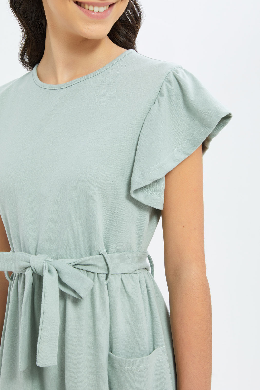 Redtag-Girls-Sage-Playsuit-Category:Dresses,-Colour:Green,-Deals:New-In,-Dept:Girls,-Filter:Senior-Girls-(8-to-14-Yrs),-GSR-Dresses,-H1:KWR,-H2:GSR,-H3:DRS,-H4:CAD,-New-In-GSR-APL,-Non-Sale,-S23B,-Season:S23B,-Section:Girls-(0-to-14Yrs)-Senior-Girls-9 to 14 Years