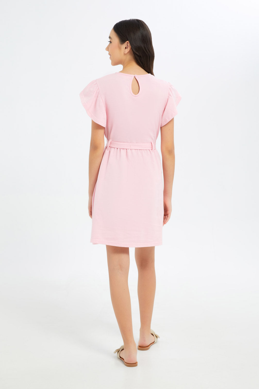Redtag-Girls-Pink-Playsuit-Category:Dresses,-Colour:Apricot,-Deals:New-In,-Dept:Girls,-Filter:Senior-Girls-(8-to-14-Yrs),-GSR-Dresses,-H1:KWR,-H2:GSR,-H3:DRS,-H4:CAD,-New-In-GSR-APL,-Non-Sale,-S23B,-Season:S23B,-Section:Girls-(0-to-14Yrs)-Senior-Girls-9 to 14 Years