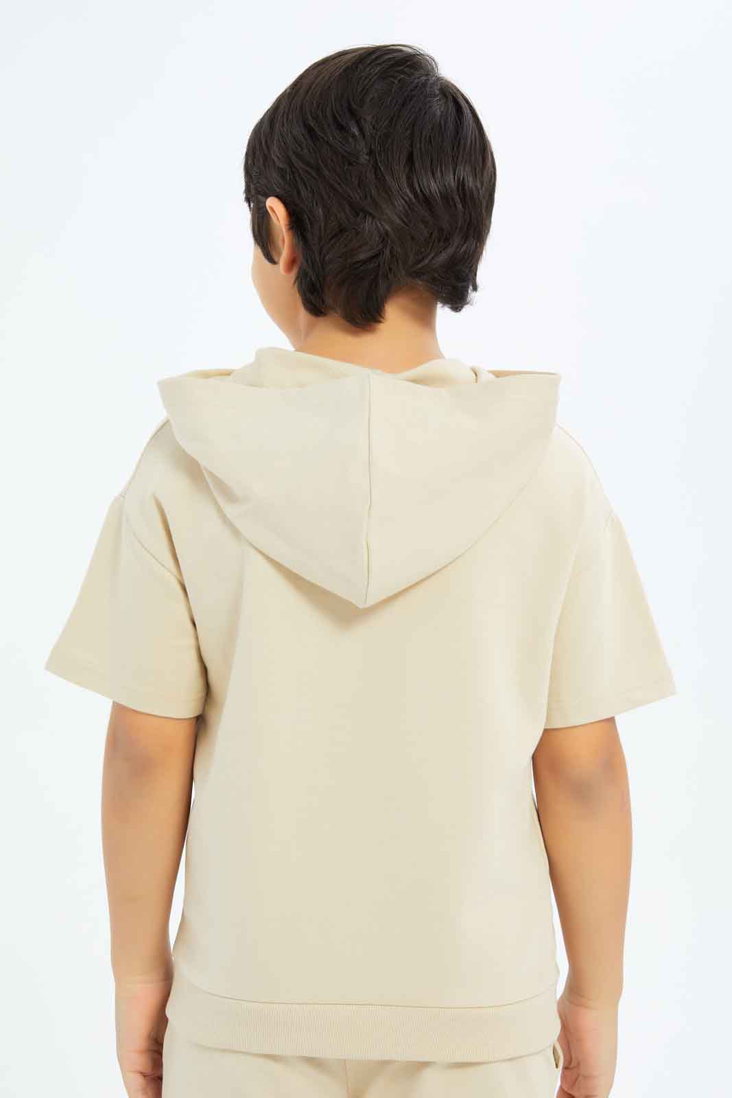 Redtag-Boys-Stone-Hooded-Over-Size-T-Shirt-BOY-T-Shirts,-Category:T-Shirts,-CHA,-Colour:Beige,-Deals:New-In,-Dept:Boys,-Filter:Boys-(2-to-8-Yrs),-New-In-BOY-APL,-Non-Sale,-S23B,-Section:Boys-(0-to-14Yrs)-Boys-2 to 8 Years