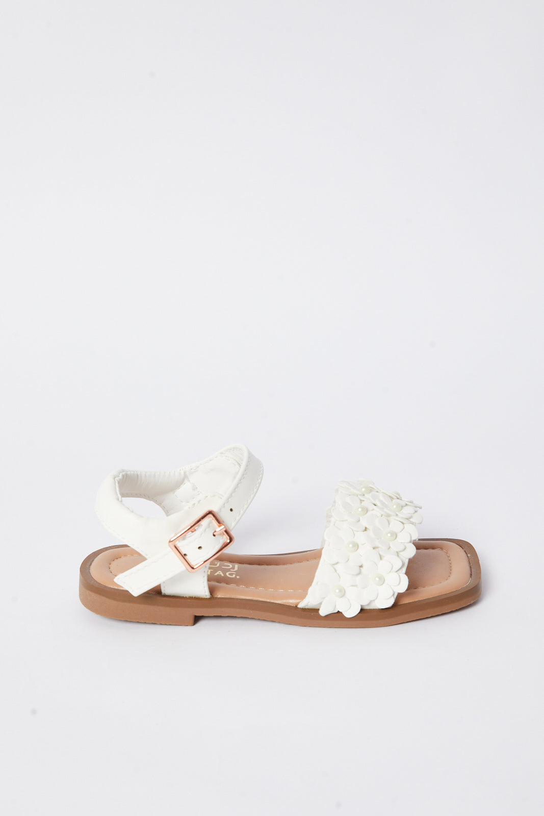 Redtag-White-Floral-Detail-Sandal-Category:Shoes,-Colour:White,-Deals:New-In,-Filter:Girls-Footwear-(3-to-5-Yrs),-GIR-Sandals,-N/A,-New-In-GIR-FOO,-Non-Sale,-S23B,-Section:Girls-(0-to-14Yrs)-Girls-3 to 5 Years
