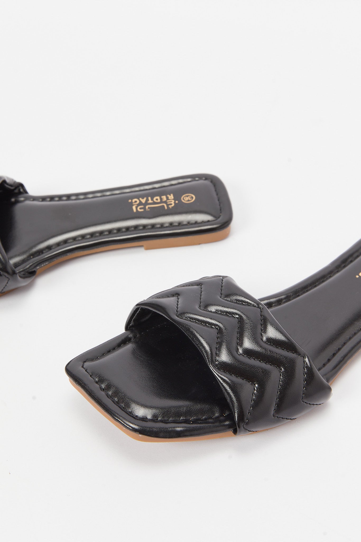 Redtag-Black-Quilt-Mule-Category:Shoes,-Colour:Black,-Deals:New-In,-Filter:Women's-Footwear,-LEC-Sandals,-N/A,-New-In-Women-FOO,-Non-Sale,-S23B,-Section:Women-Women's-