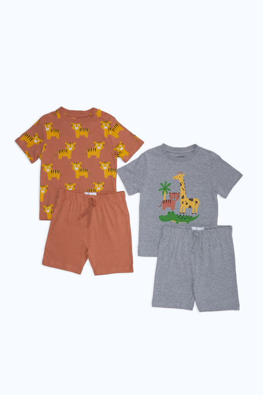 Redtag-Boys-Rest-And-Grey-Aop-4-Pack-Jersey-Pj-Set-Category:Pyjama-Sets,-Colour:Orange,-Deals:New-In,-Dept:Boys,-Filter:Infant-Boys-(3-to-24-Mths),-H1:KWR,-H2:INB,-H3:NWR,-H4:PJS,-INB-Pyjama-Sets,-New-In-INB-APL,-Non-Sale,-S23B,-Season:S23B,-Section:Boys-(0-to-14Yrs)-Infant-Boys-3 to 24 Months