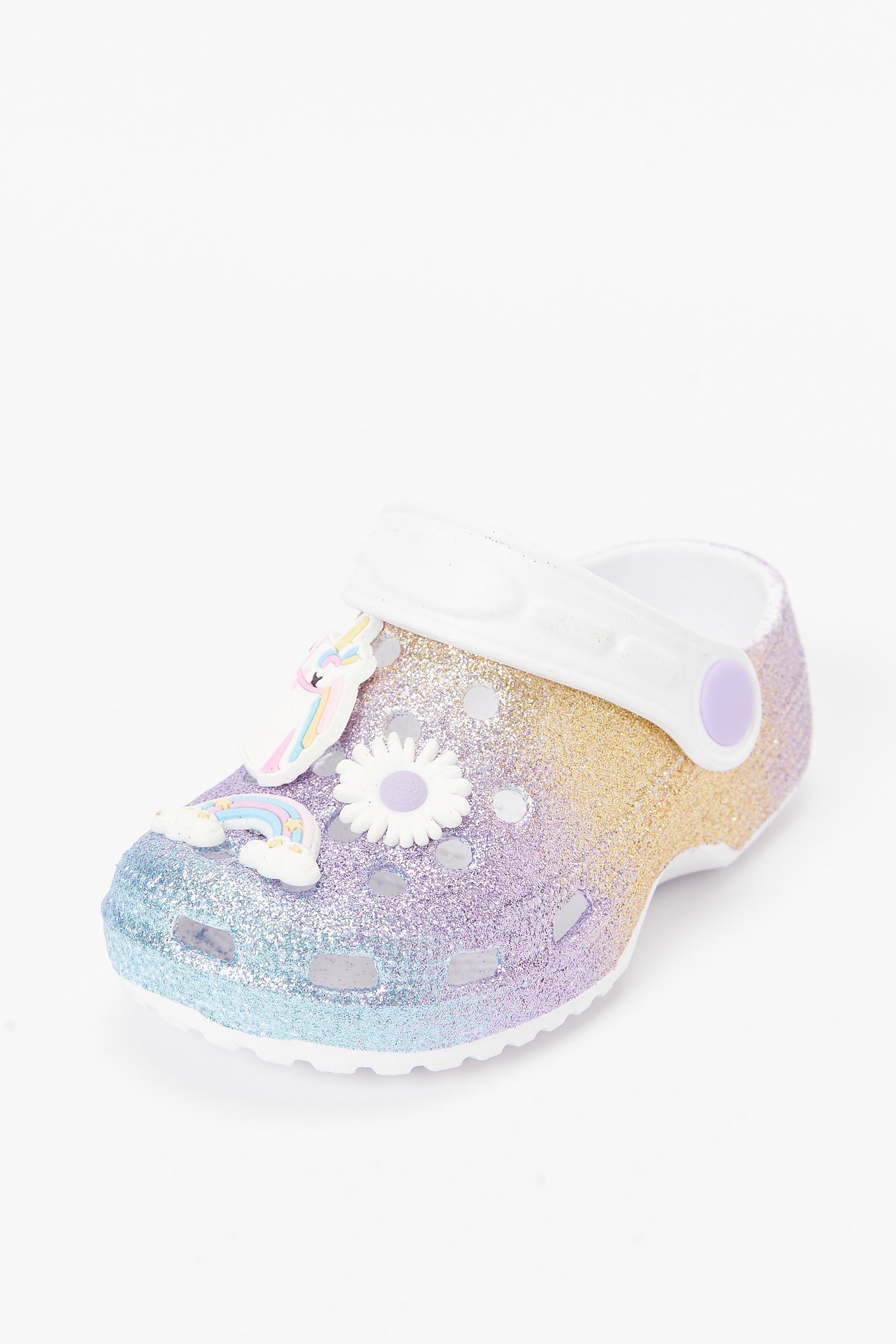 Redtag-Purple-Rainbow-Trim-Clog-Category:Shoes,-Colour:Purple,-Deals:New-In,-Filter:Girls-Footwear-(3-to-5-Yrs),-GIR-Flip-Flops,-N/A,-New-In-GIR-FOO,-Non-Sale,-S23B,-Section:Girls-(0-to-14Yrs)-Girls-3 to 5 Years