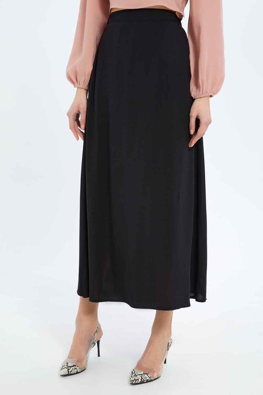 Redtag-Women-A-Line-Viscose-Skirt-Category:Skirts,-Colour:Black,-Deals:New-In,-Dept:Ladieswear,-Filter:Women's-Clothing,-New-In-Women-APL,-Non-Sale,-S23B,-Section:Women,-Women-Skirts-Women's-