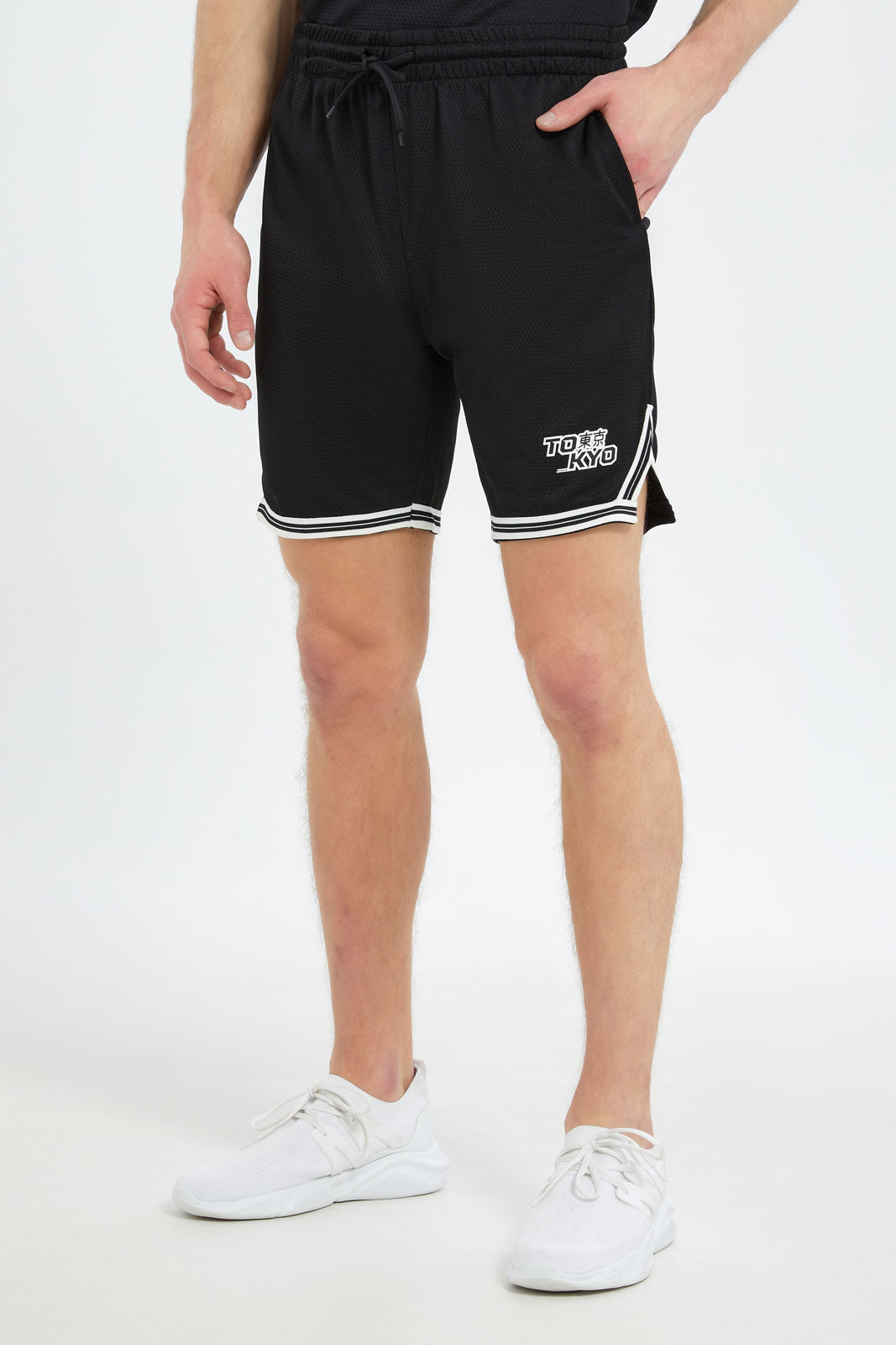 Redtag-Men-Black-Basketball-Shorts-Category:Shorts,-Colour:Black,-Deals:New-In,-Dept:Menswear,-Filter:Men's-Clothing,-Men-Shorts,-New-In-Men-APL,-Non-Sale,-S23C,-Section:Men-Men's-