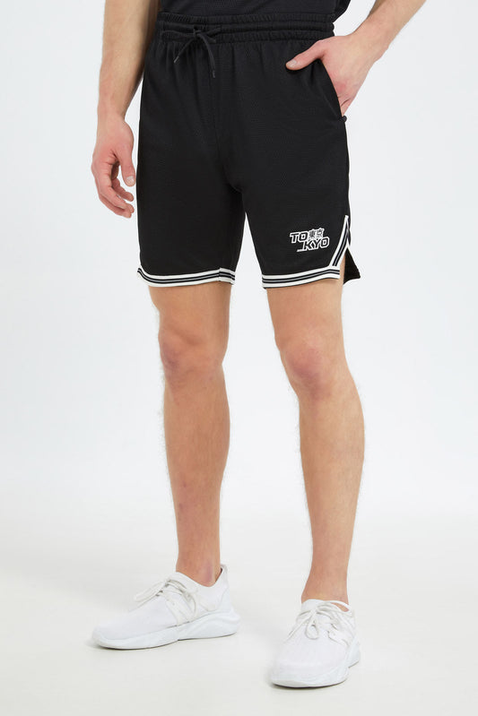 Redtag-Men-Black-Basketball-Shorts-Category:Shorts,-Colour:Black,-Deals:New-In,-Dept:Menswear,-Filter:Men's-Clothing,-Men-Shorts,-New-In-Men-APL,-Non-Sale,-S23C,-Section:Men-Men's-