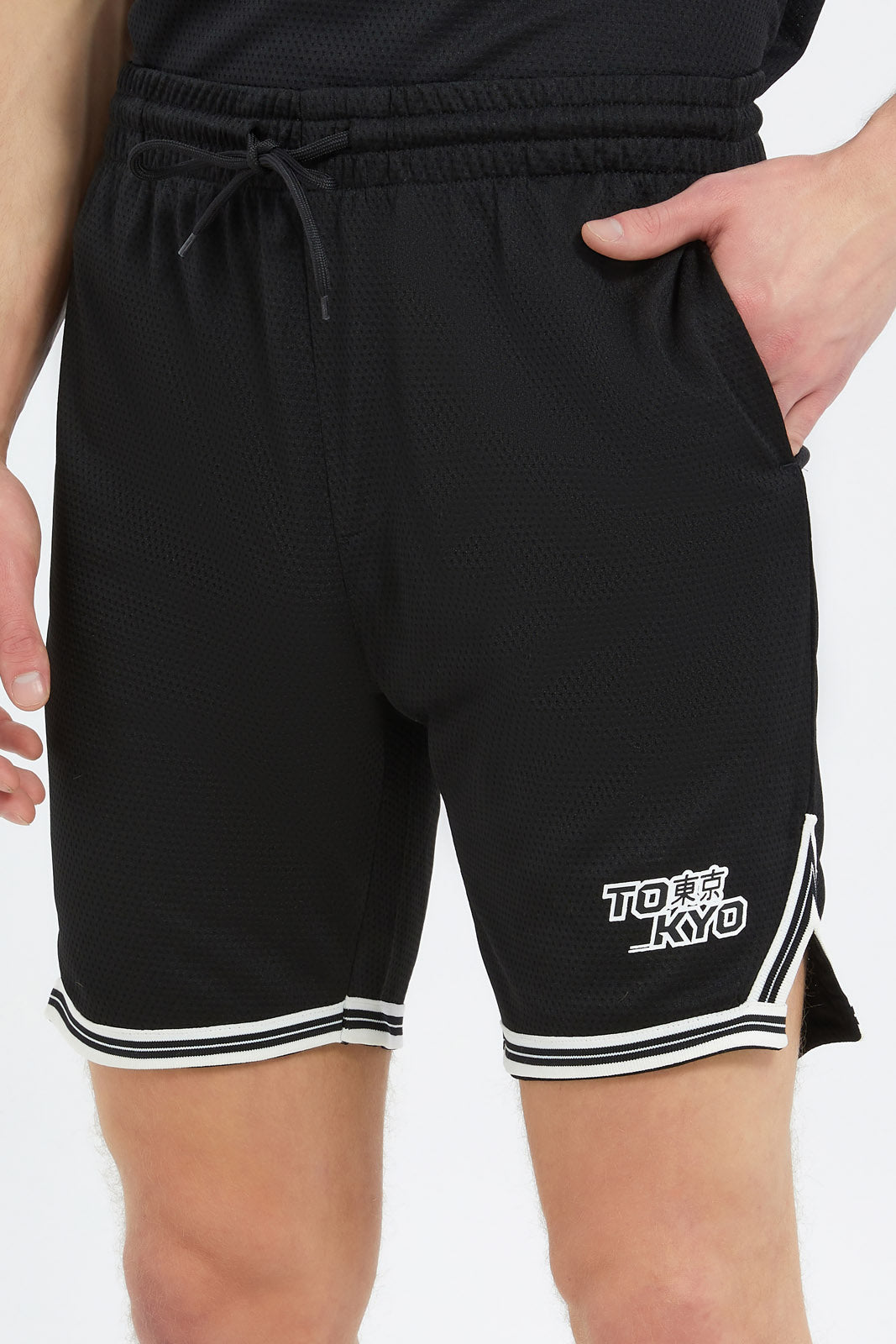 Redtag-Men-Black-Basketball-Shorts-Category:Shorts,-Colour:Black,-Deals:New-In,-Dept:Menswear,-Filter:Men's-Clothing,-Men-Shorts,-New-In-Men-APL,-Non-Sale,-S23C,-Section:Men-Men's-