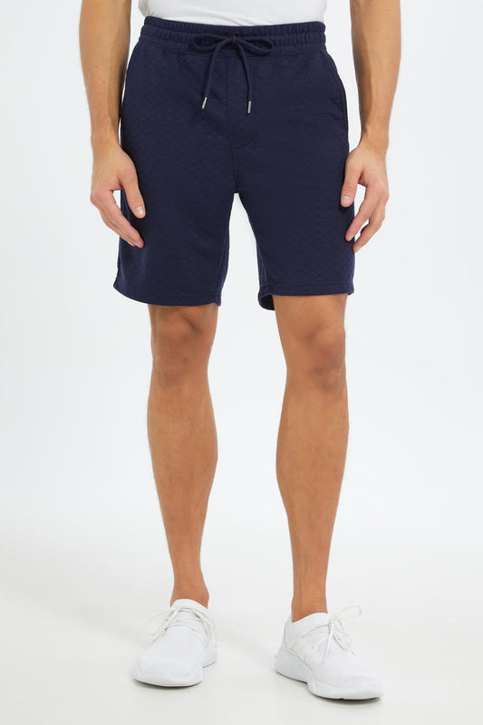 Redtag-Men-Navy-Diamond-Quilted-Shorts-Category:Shorts,-Colour:Navy,-Deals:New-In,-Dept:Menswear,-Filter:Men's-Clothing,-Men-Shorts,-New-In-Men-APL,-Non-Sale,-S23C,-Section:Men-Men's-