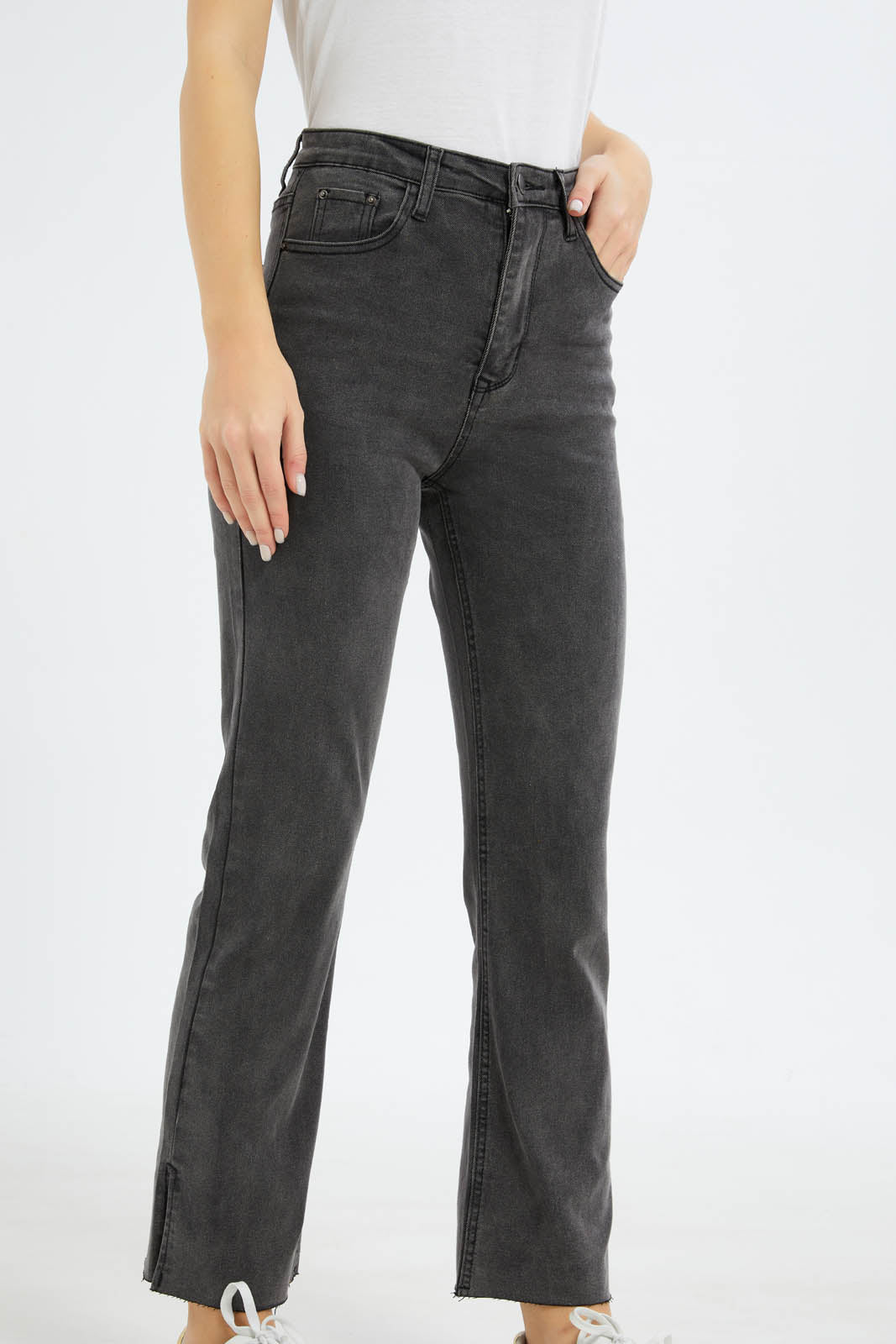 Redtag-Women-Black-Flared-Jeans-Category:Jeans,-Colour:Black,-Deals:New-In,-Dept:Ladieswear,-Filter:Women's-Clothing,-FIT-WALL-(FTW),-New-In-Women-APL,-Non-Sale,-S23B,-Section:Women,-Women-Jeans-Women's-