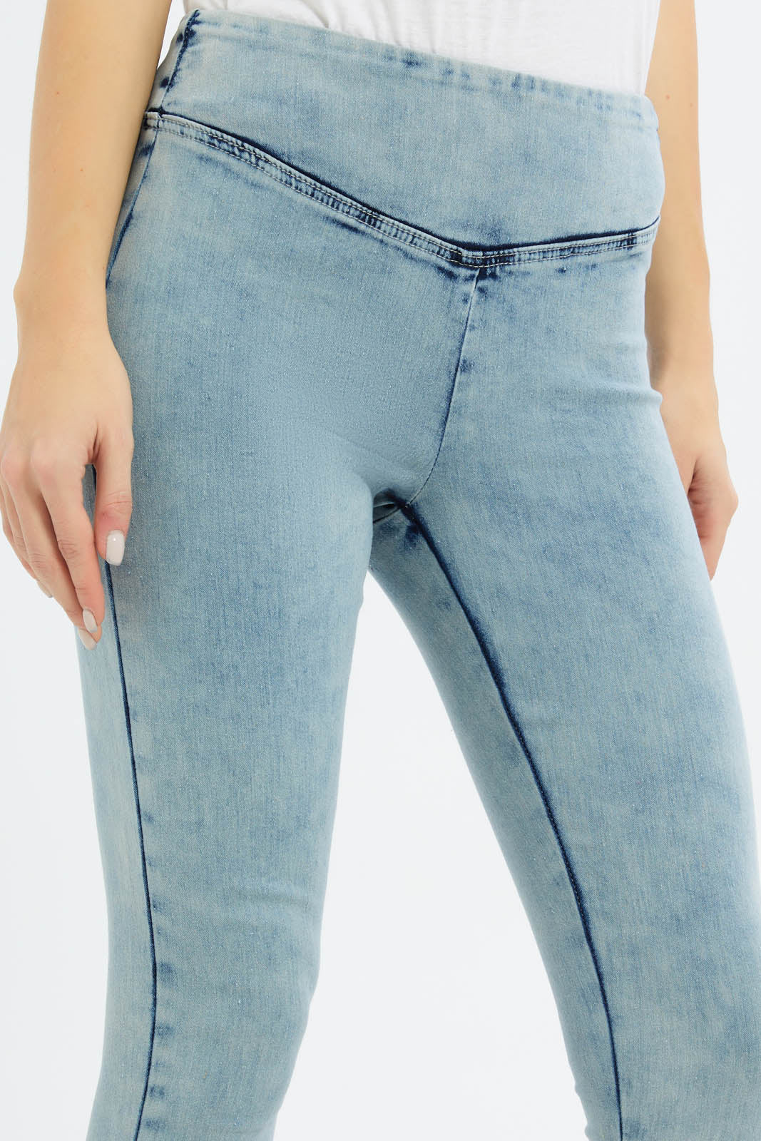 Redtag-Women-Ice-Wash-Pleated-Jegging-Category:Jeggings,-Colour:Light-Wash,-Deals:New-In,-Dept:Ladieswear,-Filter:Women's-Clothing,-FIT-WALL-(FTW),-New-In-Women-APL,-Non-Sale,-S23B,-Section:Women,-Women-Jeggings-Women's-