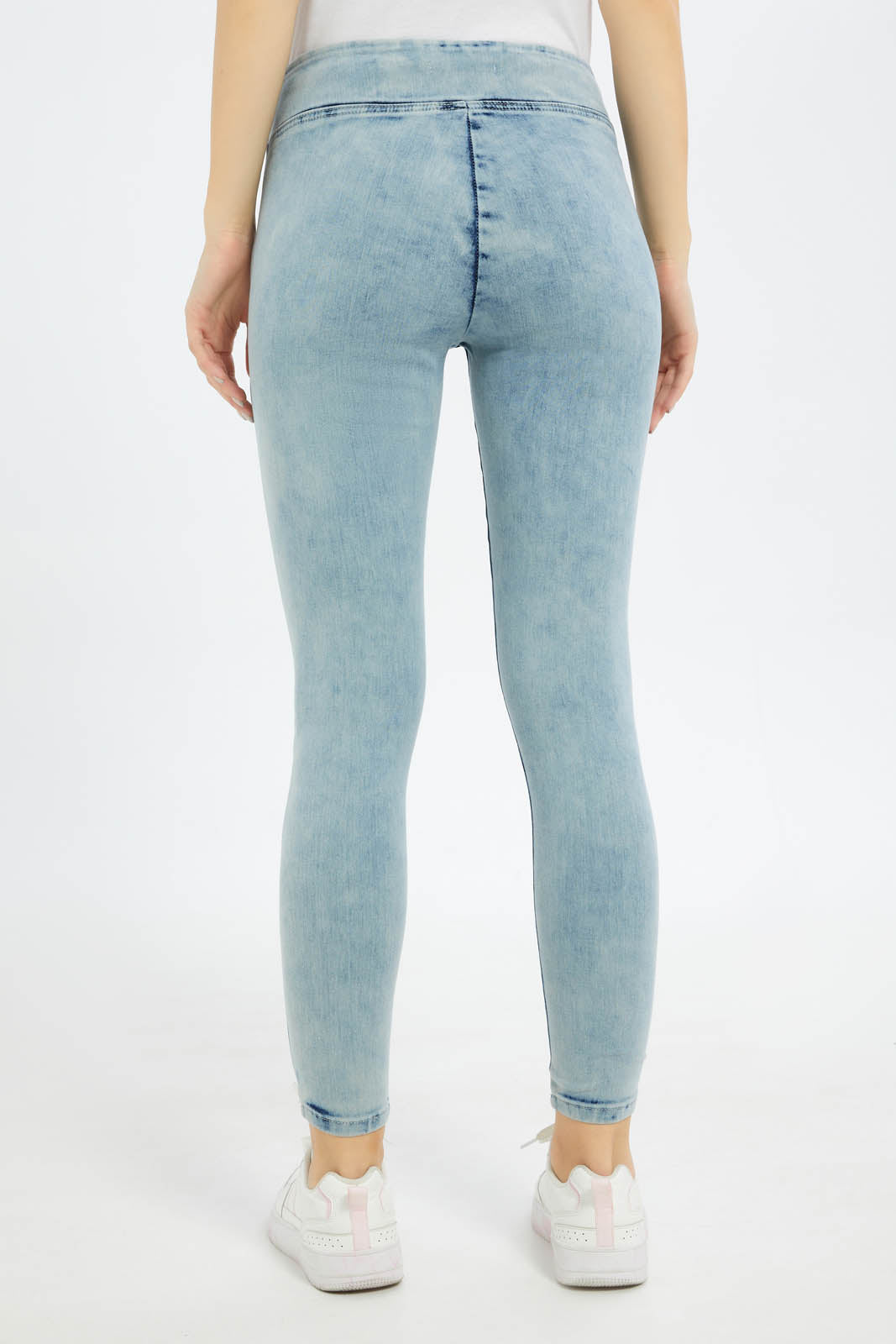 Redtag-Women-Ice-Wash-Pleated-Jegging-Category:Jeggings,-Colour:Light-Wash,-Deals:New-In,-Dept:Ladieswear,-Filter:Women's-Clothing,-FIT-WALL-(FTW),-New-In-Women-APL,-Non-Sale,-S23B,-Section:Women,-Women-Jeggings-Women's-