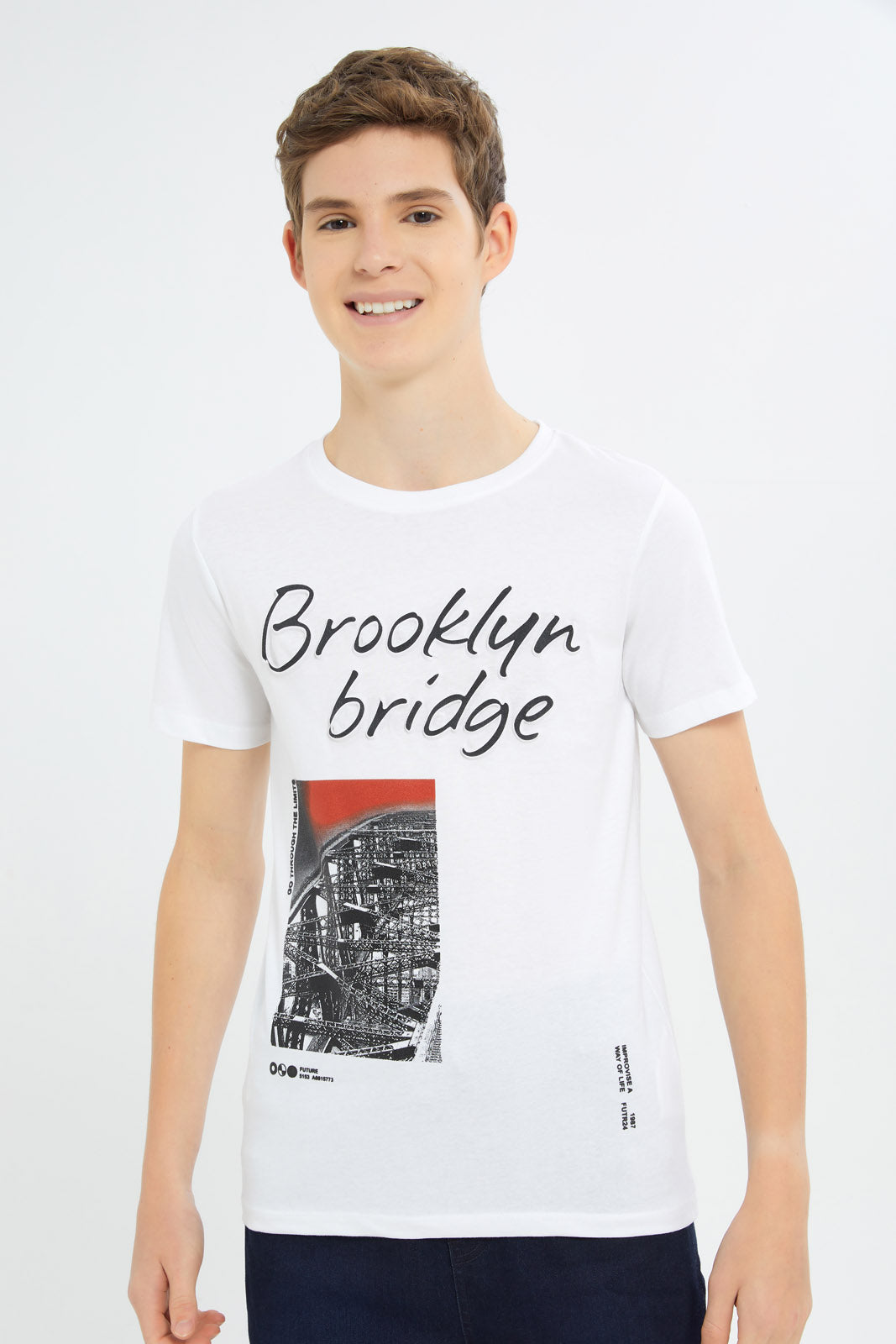 Redtag-Boys-White-Emboss-Tee-BSR-T-Shirts,-Category:T-Shirts,-Colour:White,-Deals:New-In,-Dept:Boys,-Filter:Senior-Boys-(8-to-14-Yrs),-H1:KWR,-H2:BSR,-H3:TSH,-H4:TSH,-New-In-BSR-APL,-Non-Sale,-S23B,-Season:S23C,-Section:Boys-(0-to-14Yrs)-Senior-Boys-9 to 14 Years