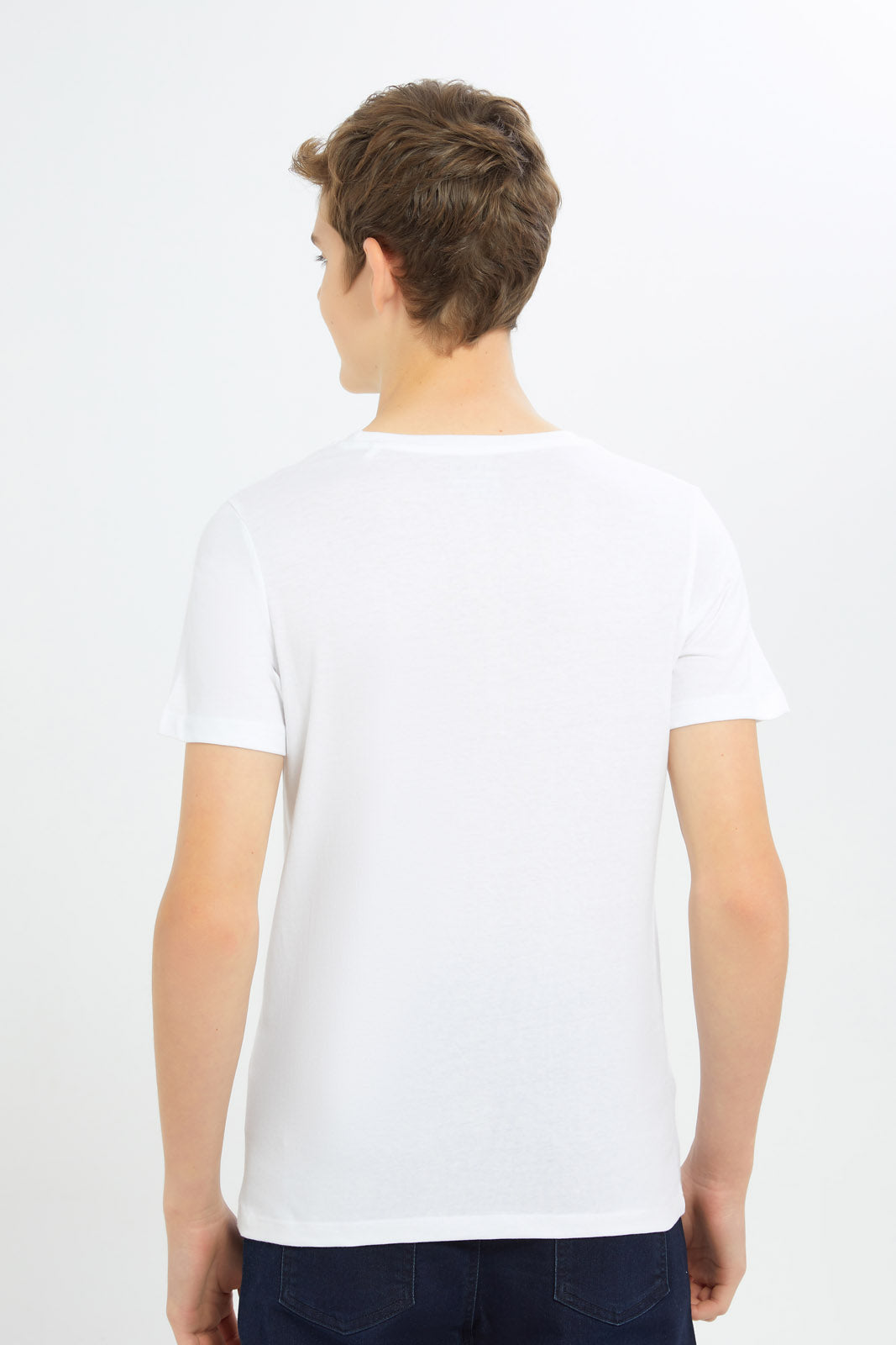 Redtag-Boys-White-Emboss-Tee-BSR-T-Shirts,-Category:T-Shirts,-Colour:White,-Deals:New-In,-Dept:Boys,-Filter:Senior-Boys-(8-to-14-Yrs),-H1:KWR,-H2:BSR,-H3:TSH,-H4:TSH,-New-In-BSR-APL,-Non-Sale,-S23B,-Season:S23C,-Section:Boys-(0-to-14Yrs)-Senior-Boys-9 to 14 Years