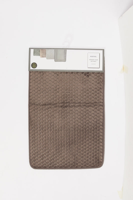Redtag-Taupe-Memory-Foam-Bath-Mat-Category:Bathmats,-Colour:Taupe,-Deals:New-In,-Filter:Home-Bathroom,-H1:HMW,-H2:BAC,-H3:BCE,-H4:BPM,-HMW-BAC-Bath-Accessories,-New-In-HMW-BAC,-Non-Sale,-S23B,-Season:S23B,-Section:Homewares,-Style:MEMORY-FOAM-Home-Bathroom-