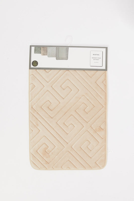 Redtag-Beige-Memory-Foam-Bath-Mat-Category:Bathmats,-Colour:Beige,-Deals:New-In,-Filter:Home-Bathroom,-H1:HMW,-H2:BAC,-H3:BCE,-H4:BPM,-HMW-BAC-Bath-Accessories,-New-In-HMW-BAC,-Non-Sale,-S23B,-Season:S23B,-Section:Homewares,-Style:MEMORY-FOAM-Home-Bathroom-