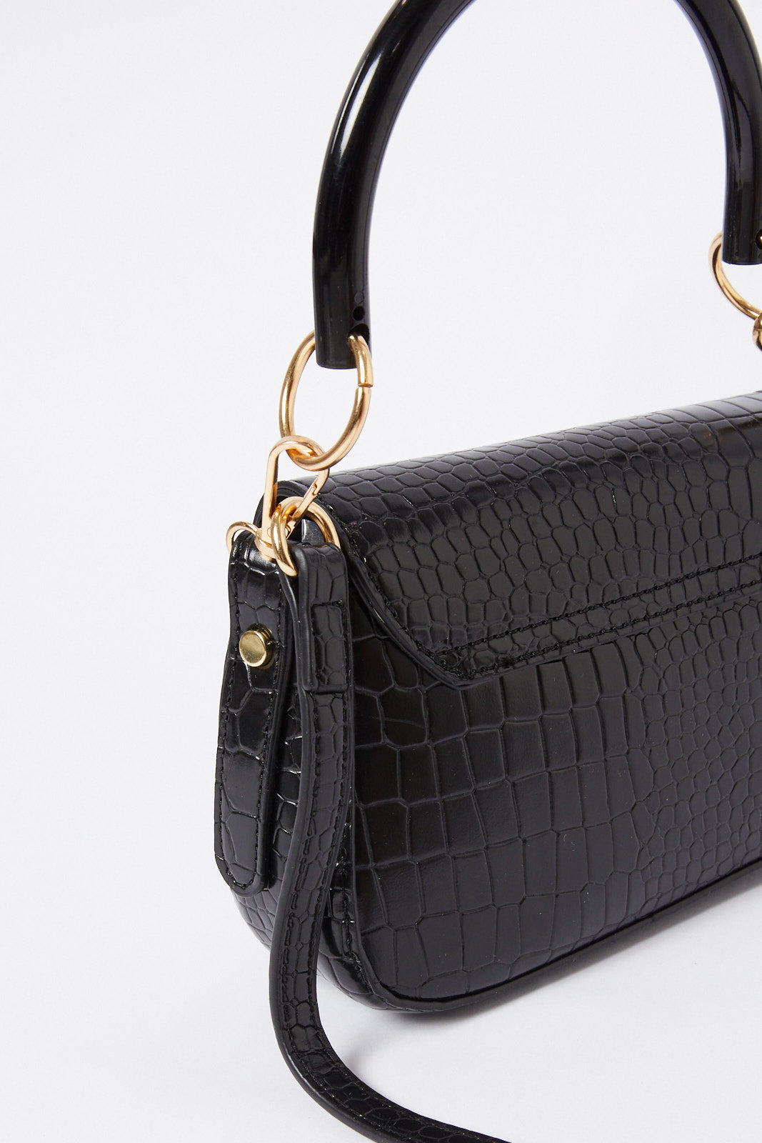 Women Black Texture Cross Body Bag